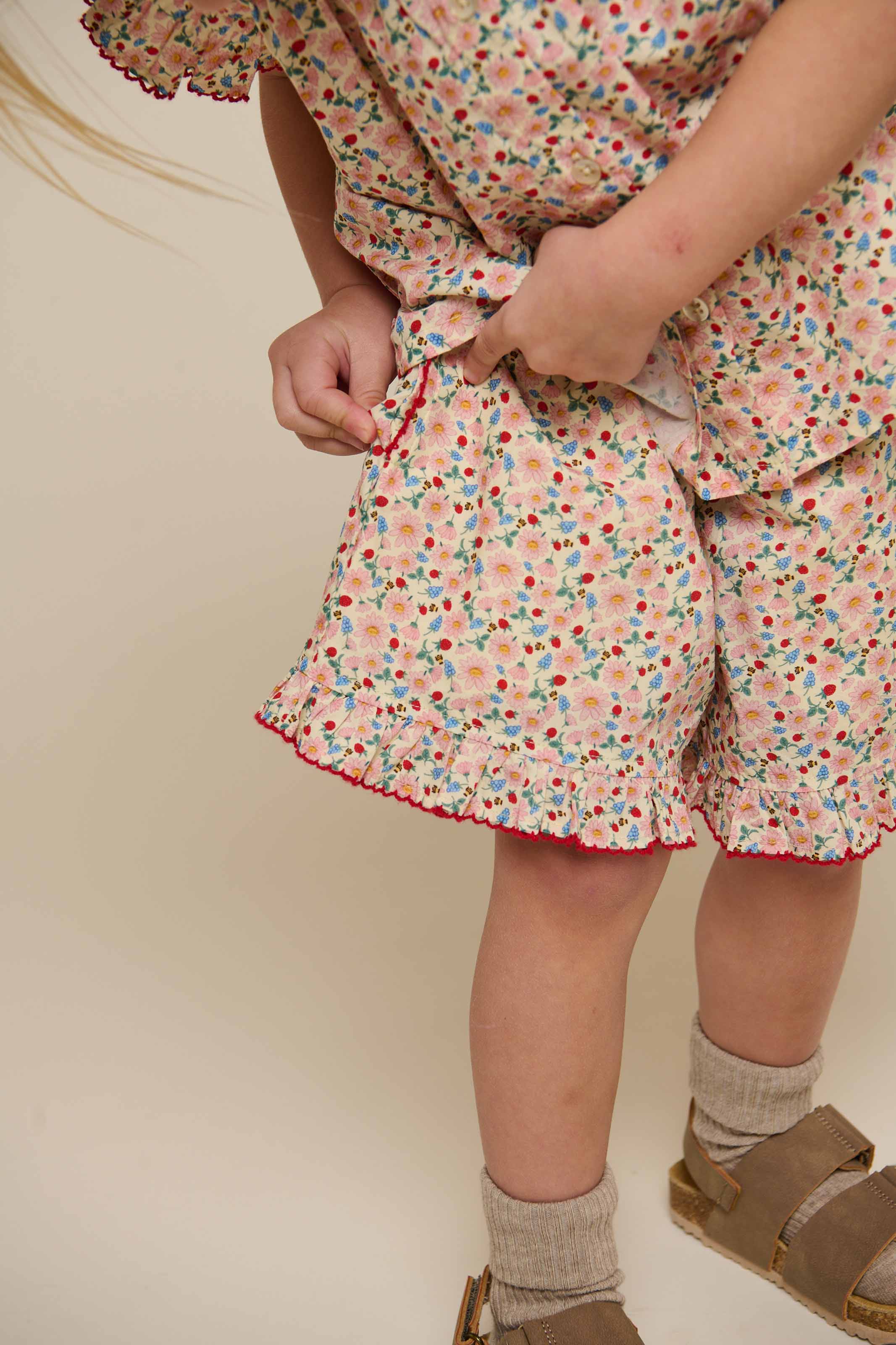 Blumenbedruckte Poplin Shorts - Kids - Rose | 100956 Poppy - Image 4