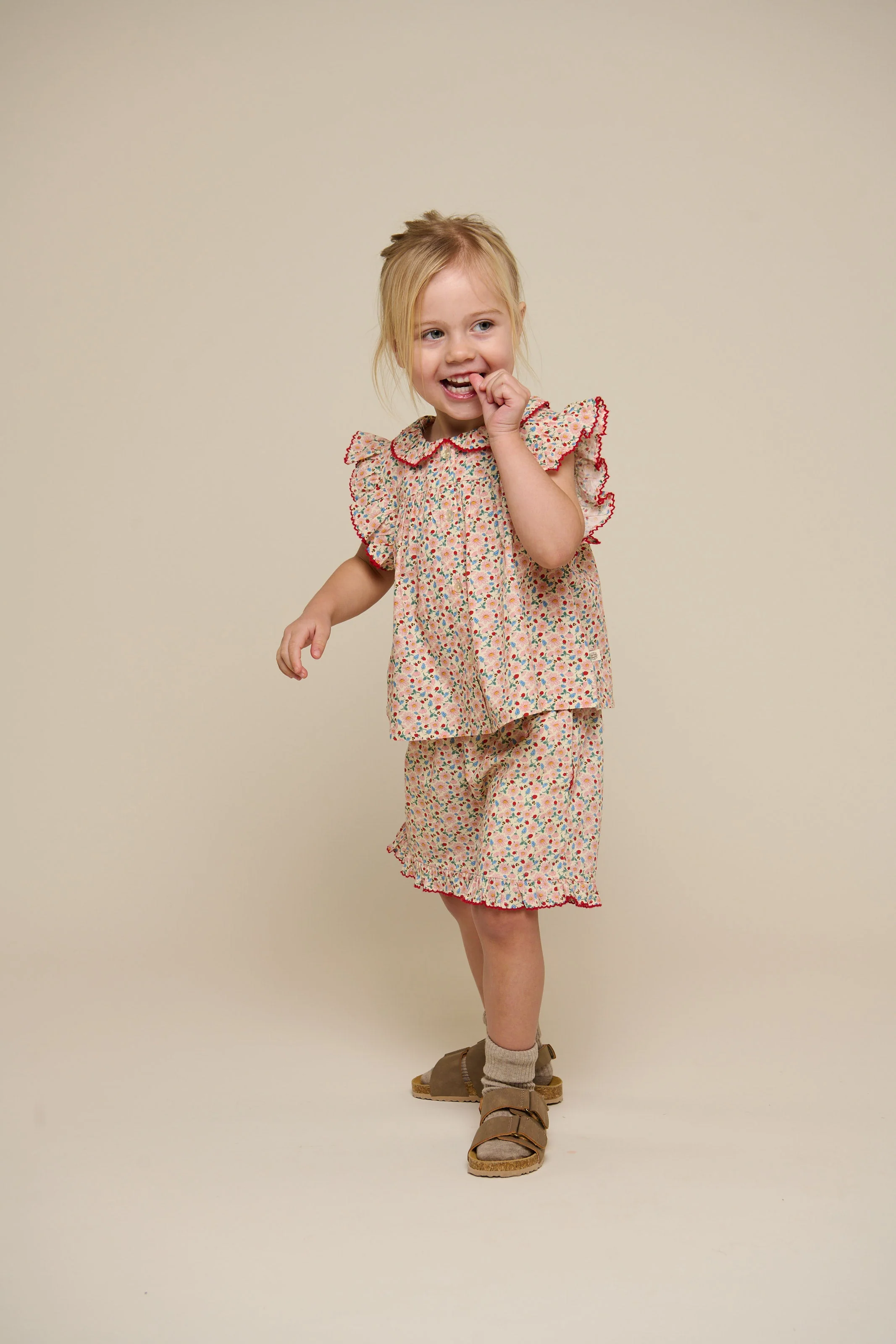 Blumenbedruckte Poplin Shorts - Kids - Rose | 100956 Poppy - Image 7