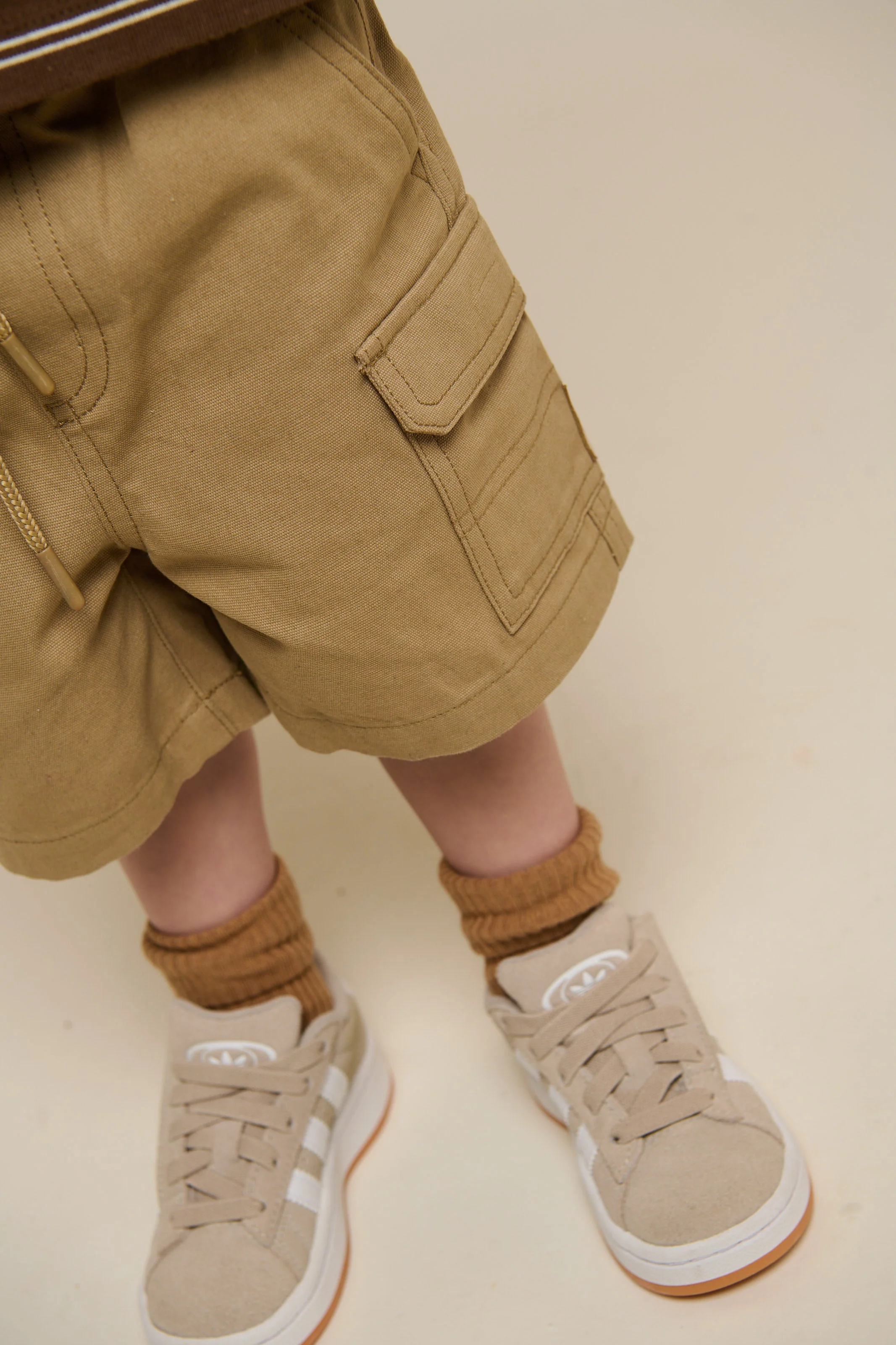 Canvas Cargo Shorts - Kids - Khaki | 101120 Isack - Image 6
