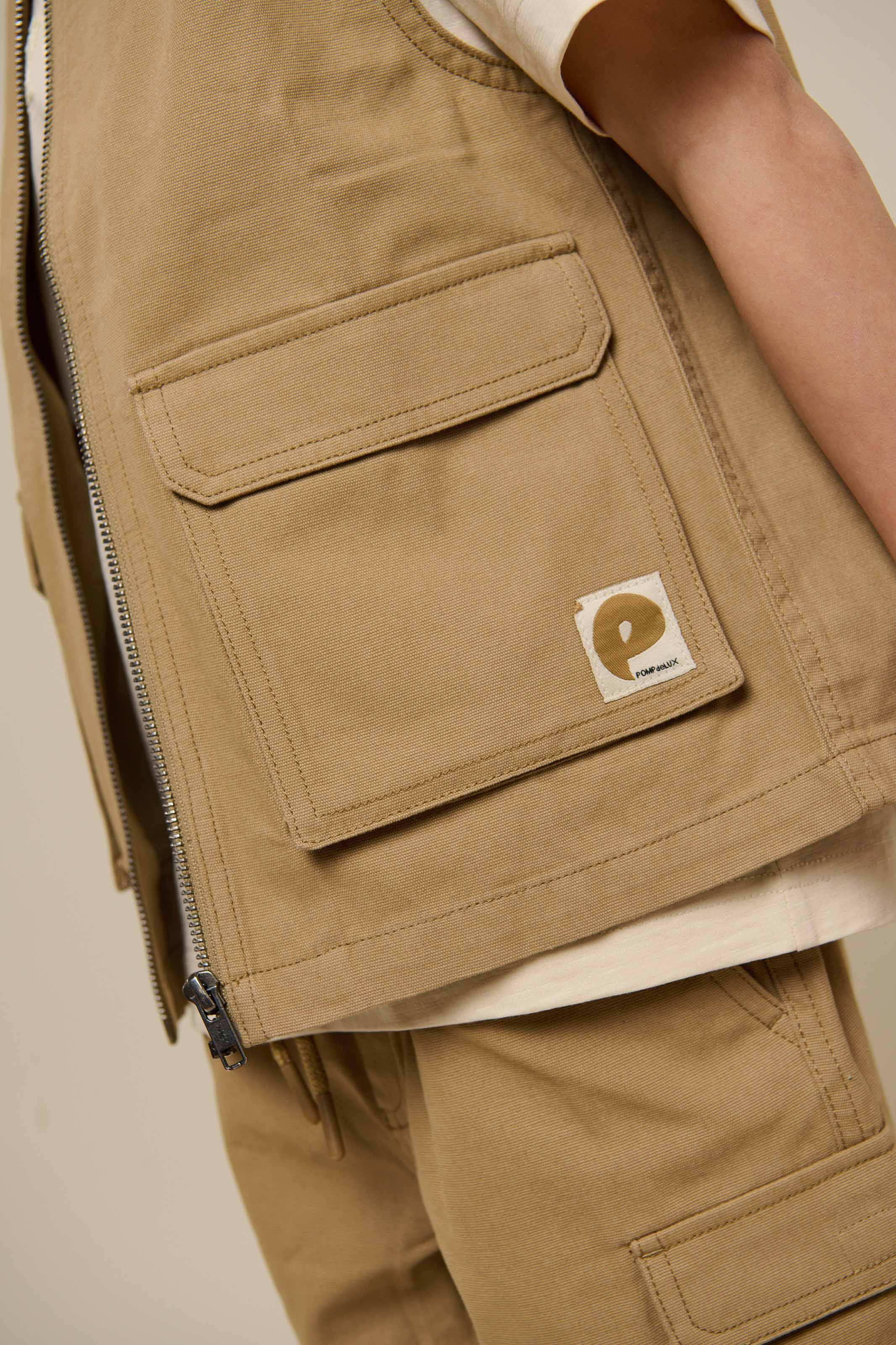 Canvas Cargo Weste - Tween - Khaki | 101129 Isack - Image 4