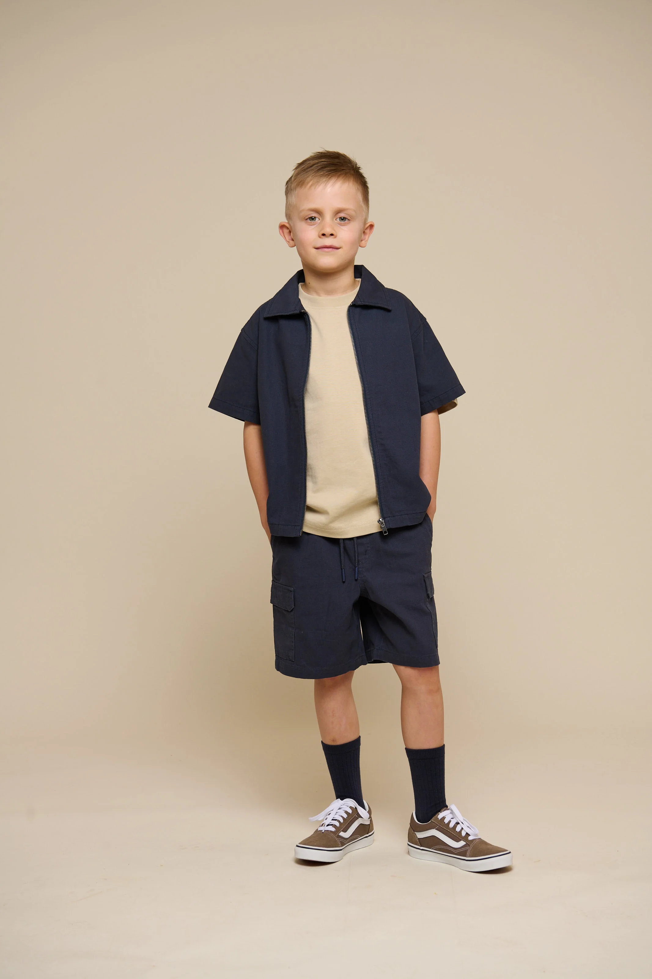 Canvas-Hemdjacke mit Reißverschluss - Tween - Navy | 101127 Isack - Image 4