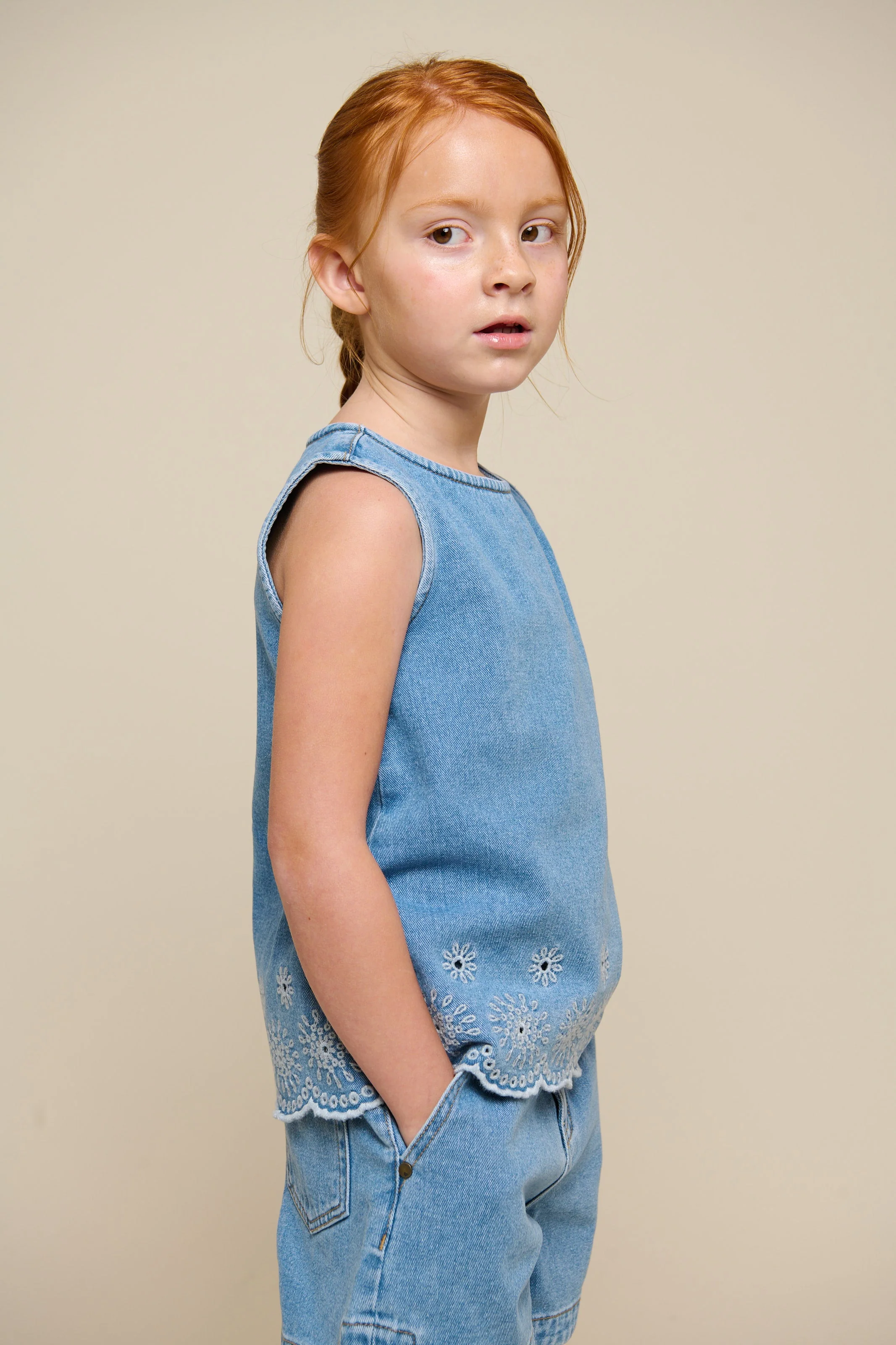 Denimshorts - Kids - Light Blue Denim | 101016 Vera - Image 6