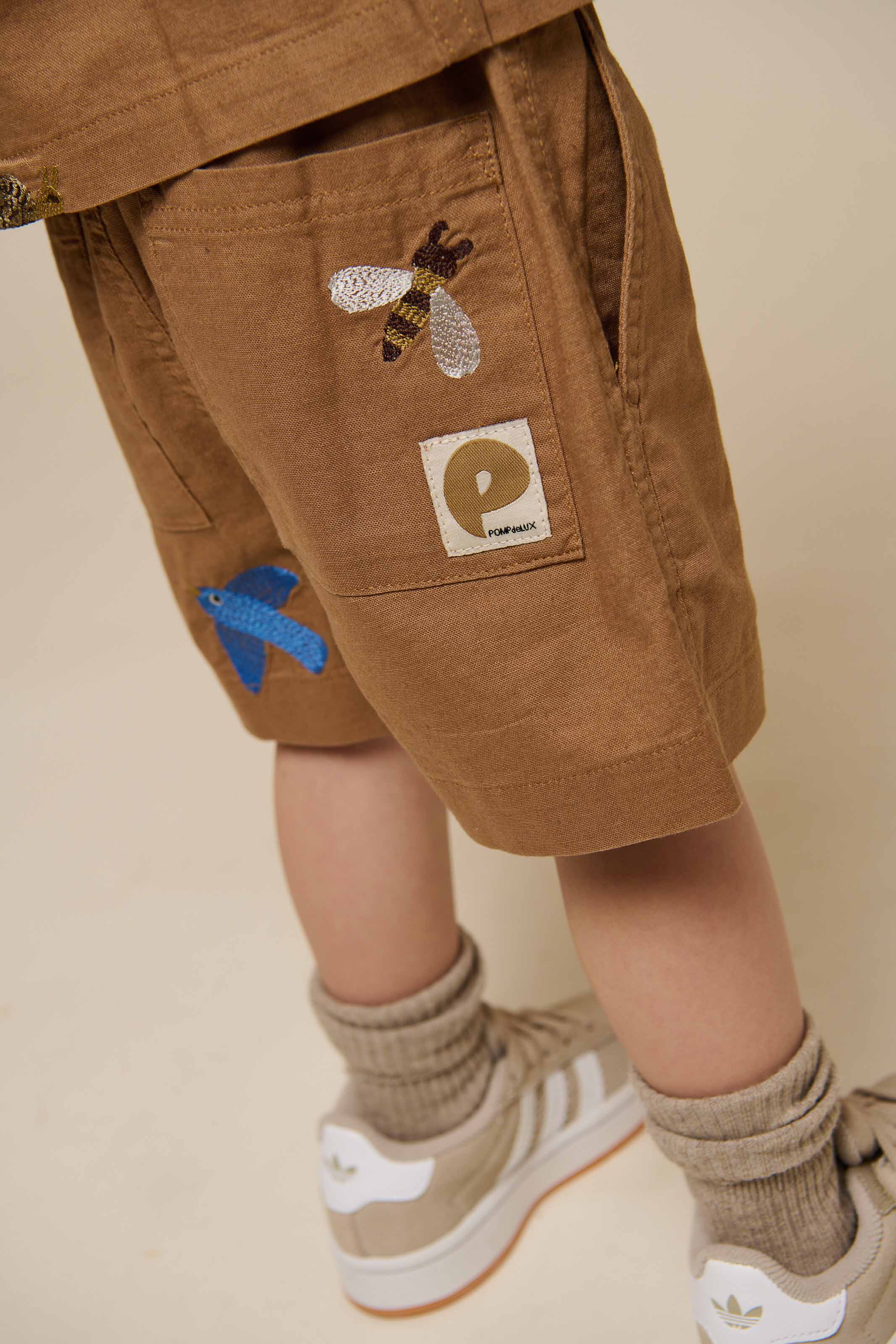 Embroidered Cotton Shorts - Kids - Coconut | 101064 Erik - Image 4