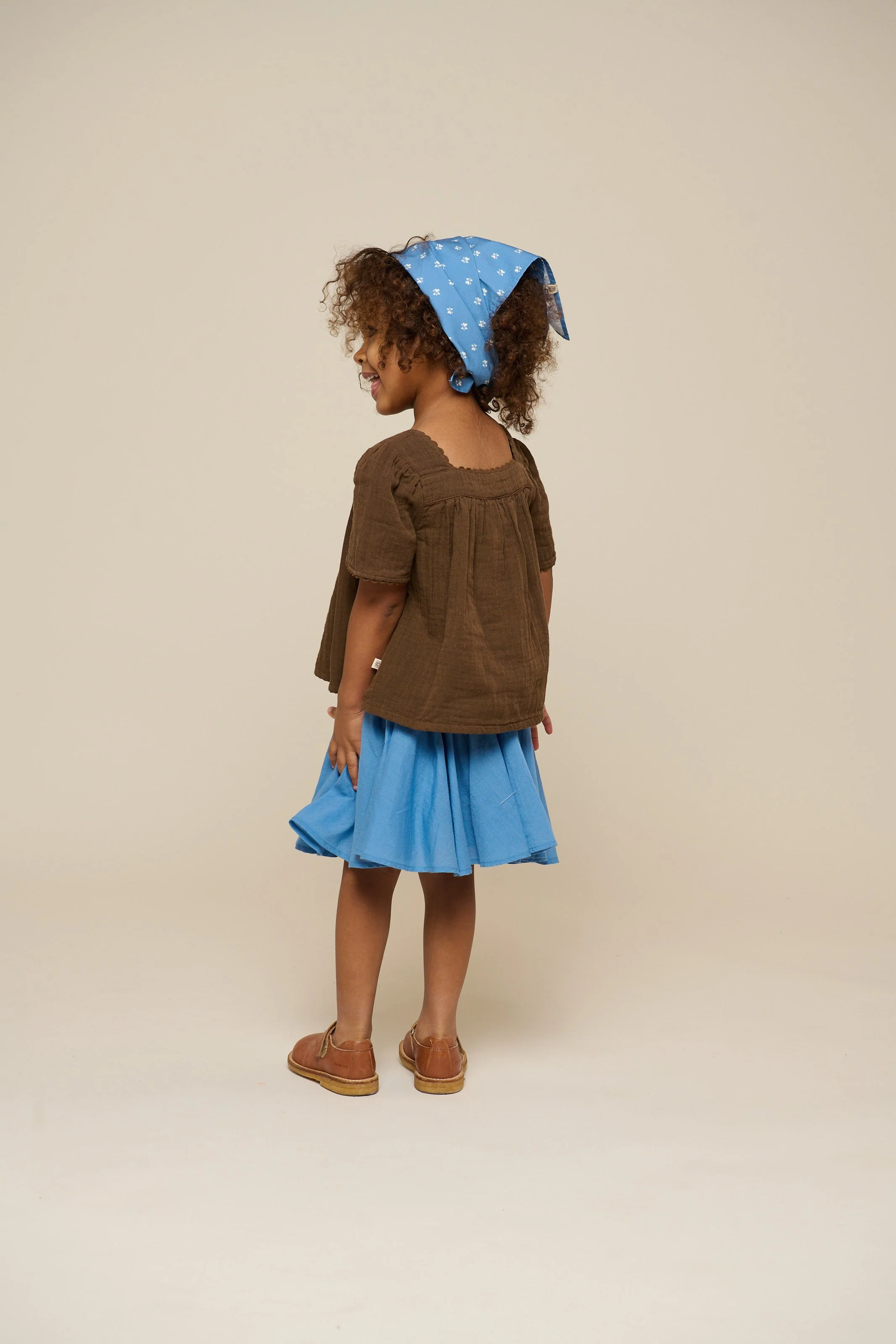 Gauze-Bluse mit Kurzen Ärmeln - Kids - Dark Brown | 100916 Jasmine - Image 4