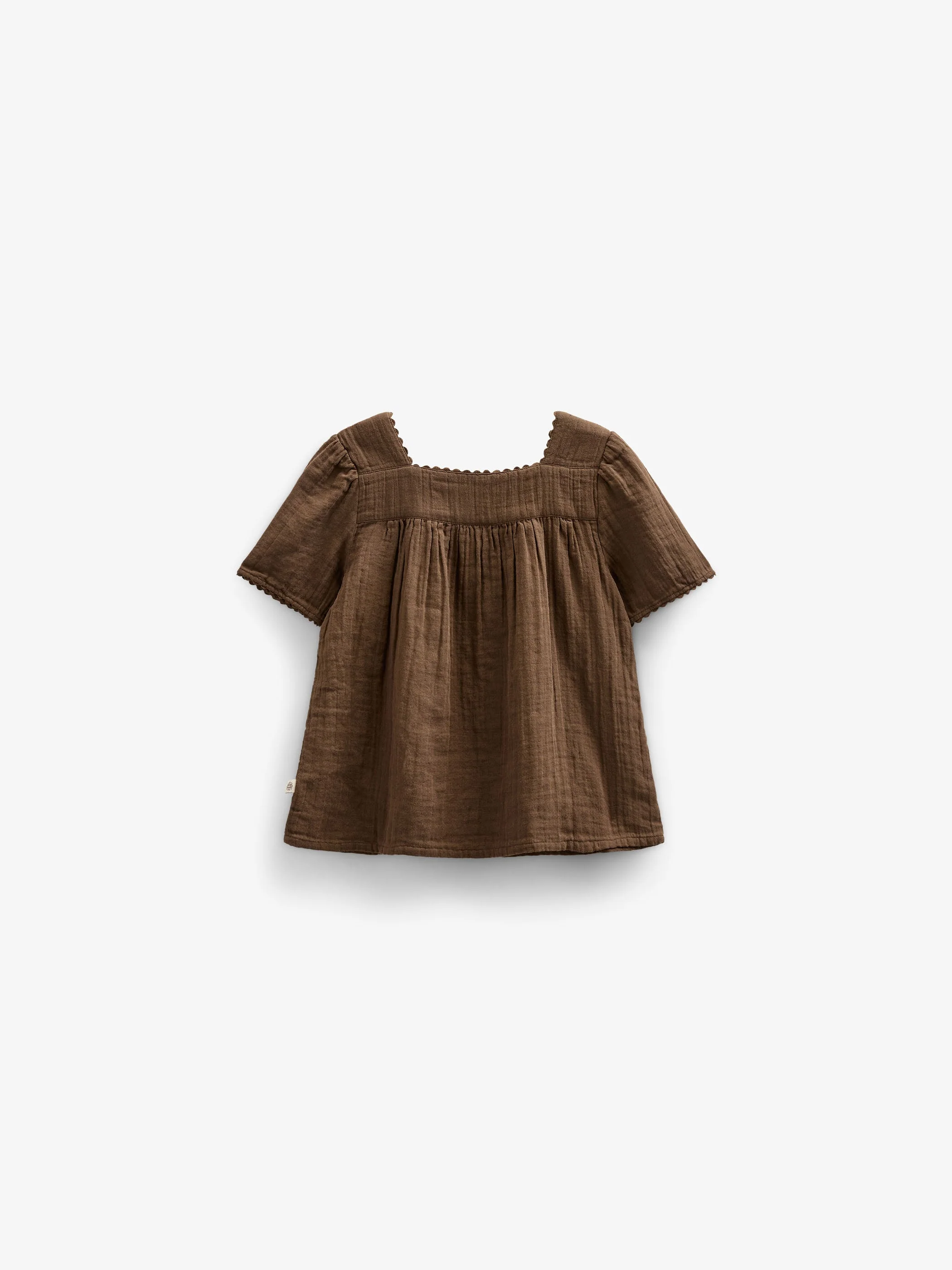 Gauze-Bluse mit Kurzen Ärmeln - Tween - Dark Brown | 100917 Jasmine - Image 3