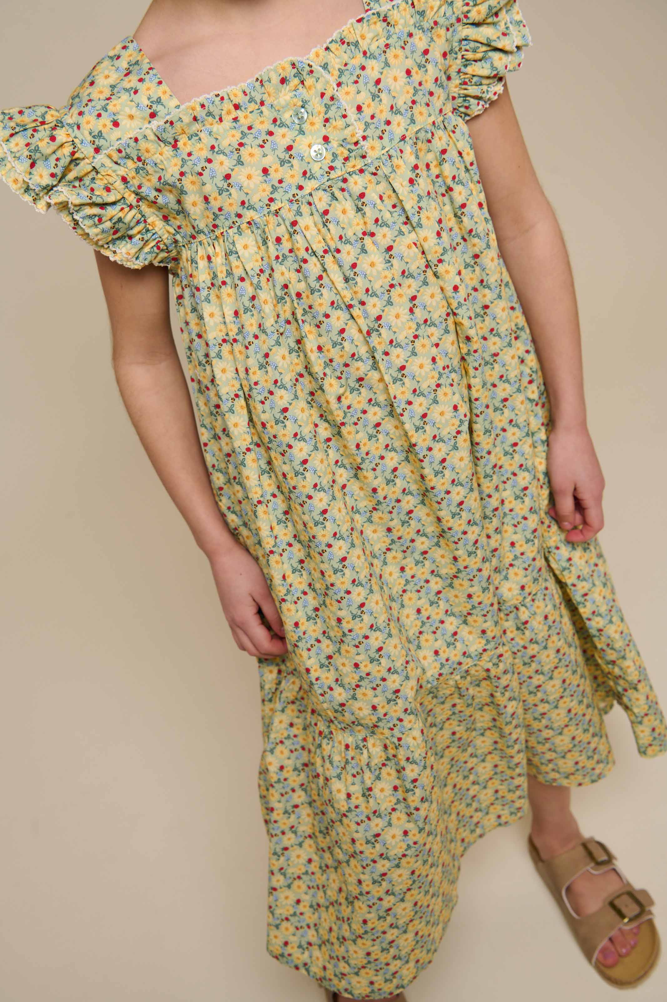 Geblümtes Popeline-Kleid - Tween - Green | 100963 Poppy - Image 5