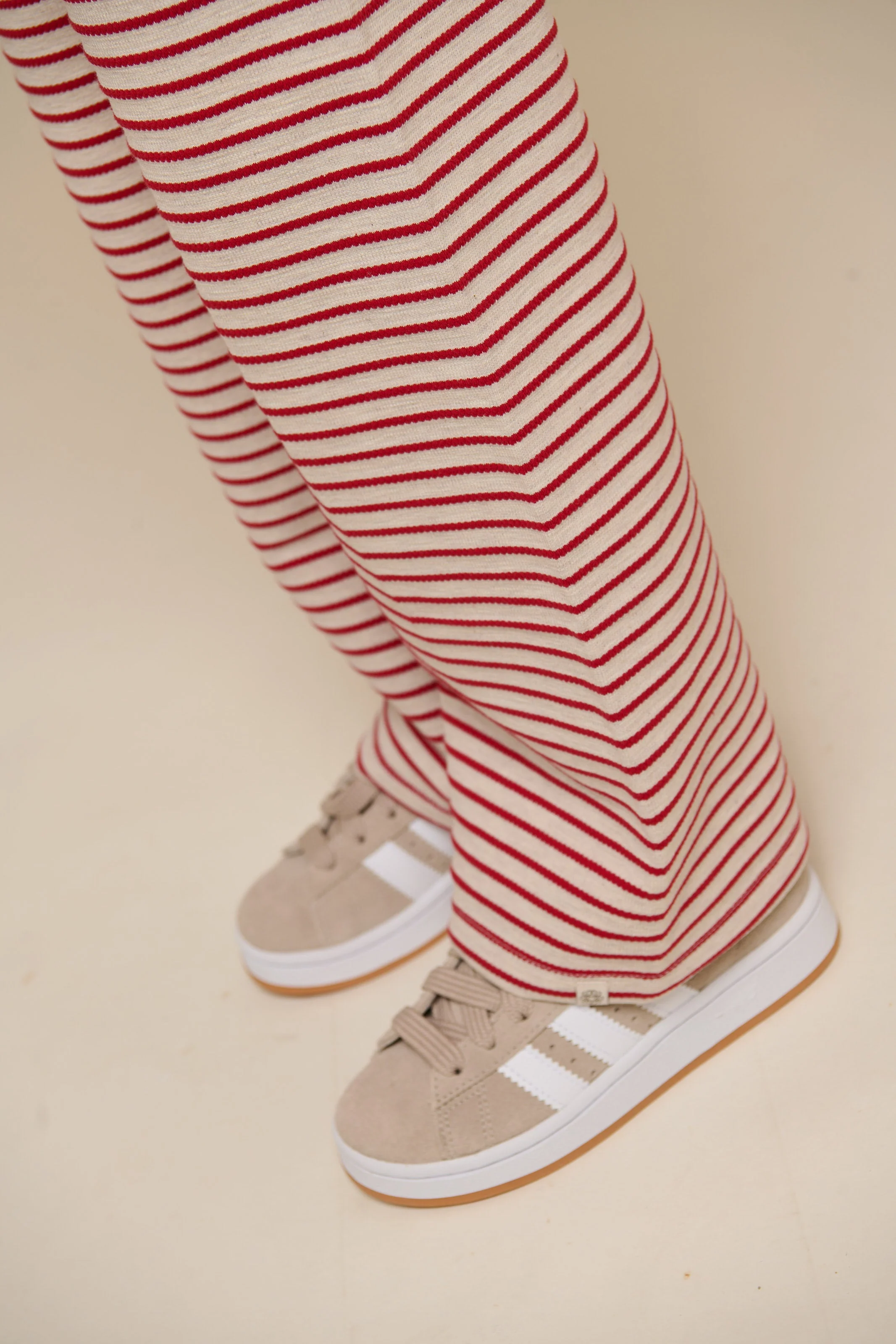Gestreifte Jersey-Hose mit weitem Bein - Tween - Cherry Red | 100996 Emmie - Image 5