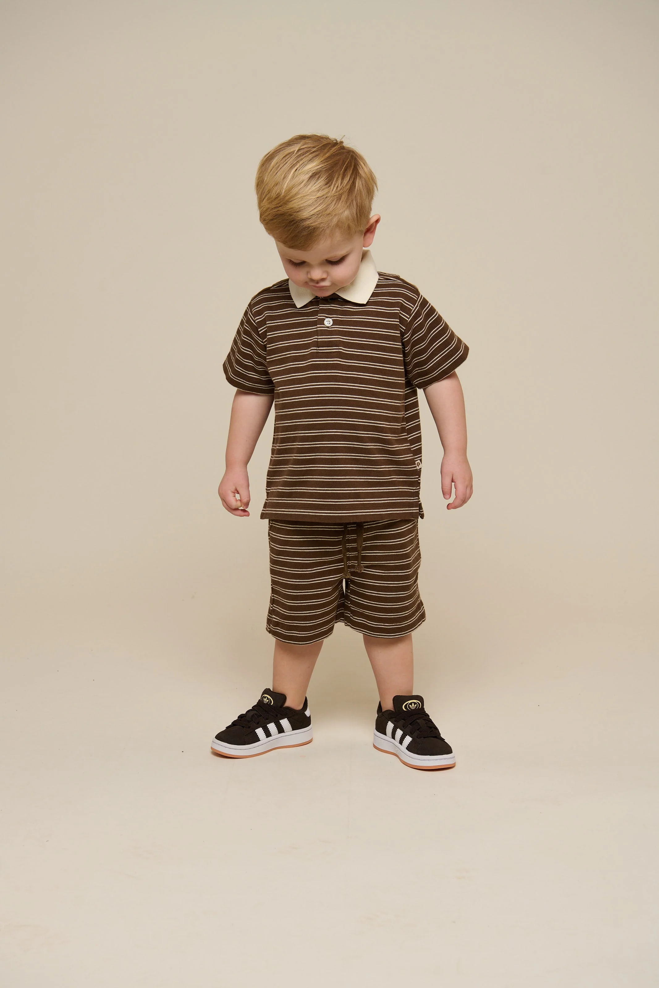 Gestreifte Jersey Shorts - Kids - Dark Brown | 101181 Otto - Image 2