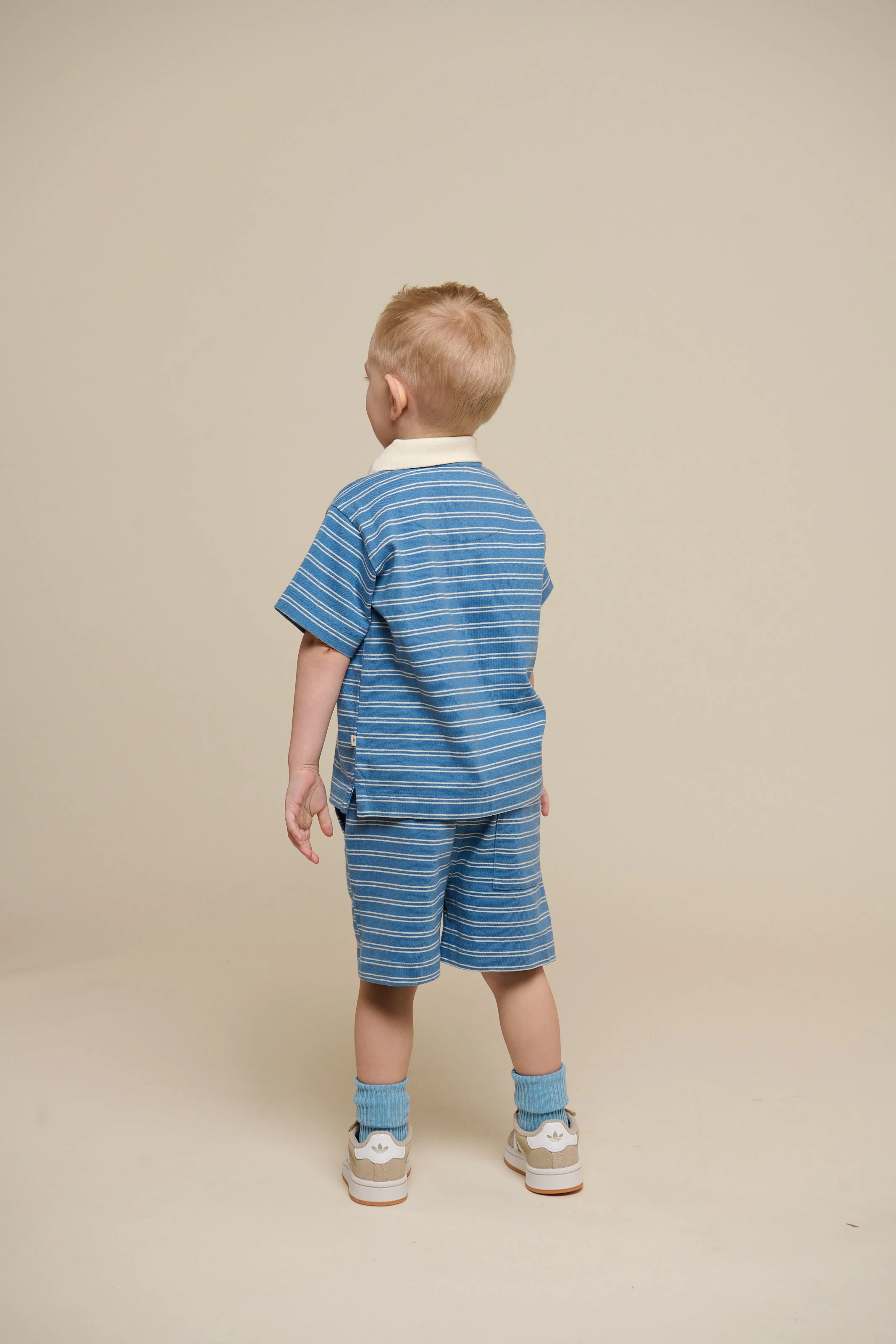 Gestreifte Jersey Shorts - Kids - Dusty Blue | 101183 Otto - Image 5