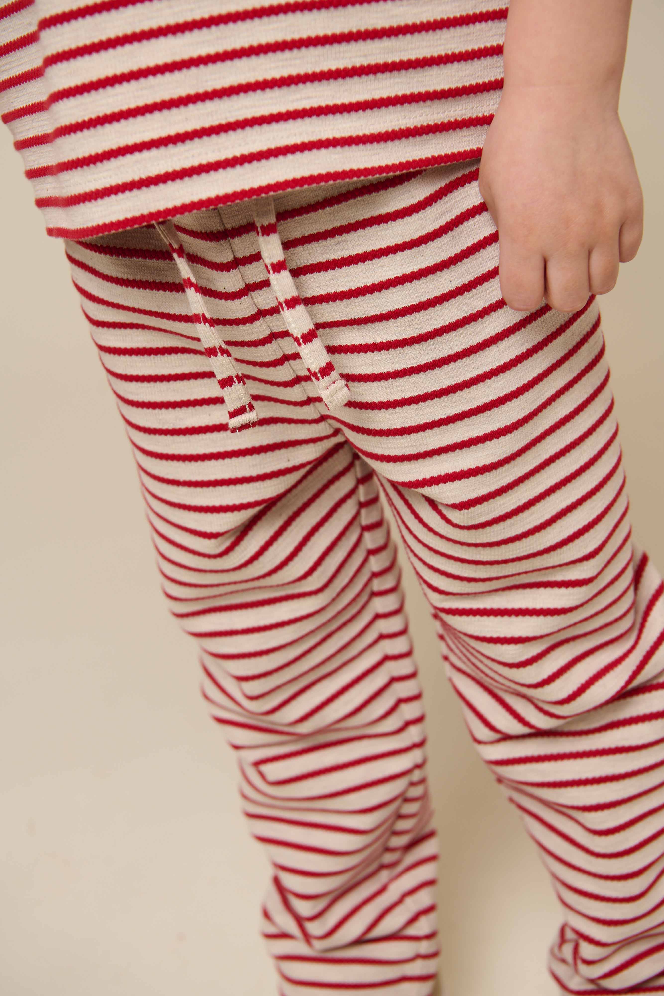 Gestreifte Jerseyhose - Kids - Cherry Red | 100999 Emmie - Image 4