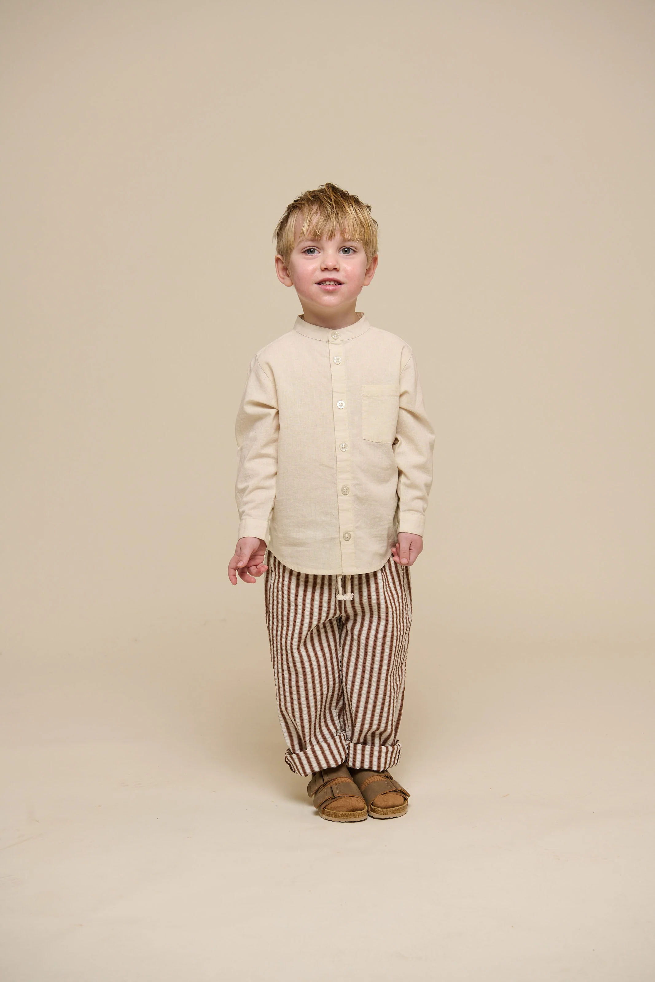 Gestreifte Seersucker Hose - Kids - Brown | 101189 Frank - Image 2