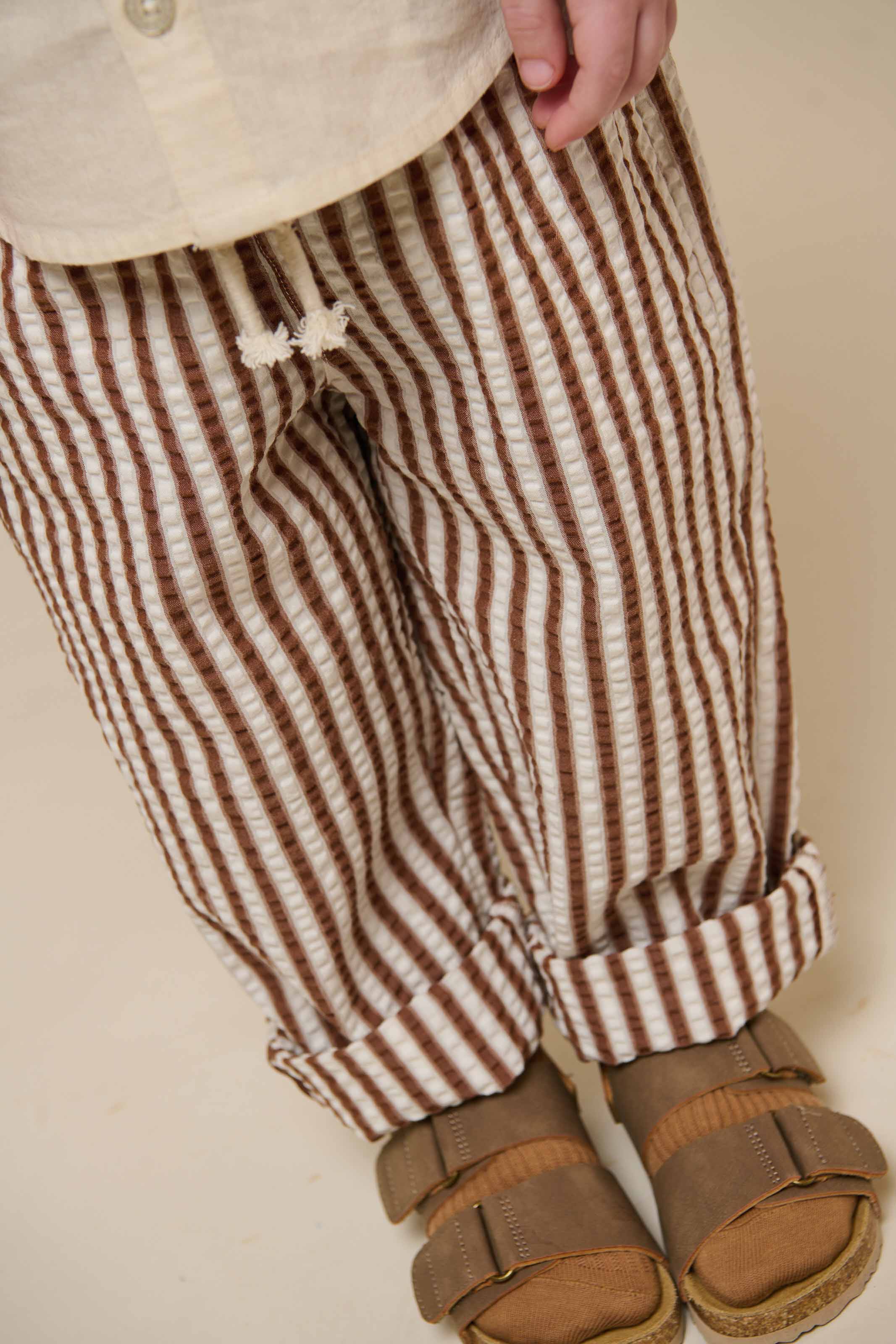 Gestreifte Seersucker Hose - Kids - Brown | 101189 Frank - Image 4