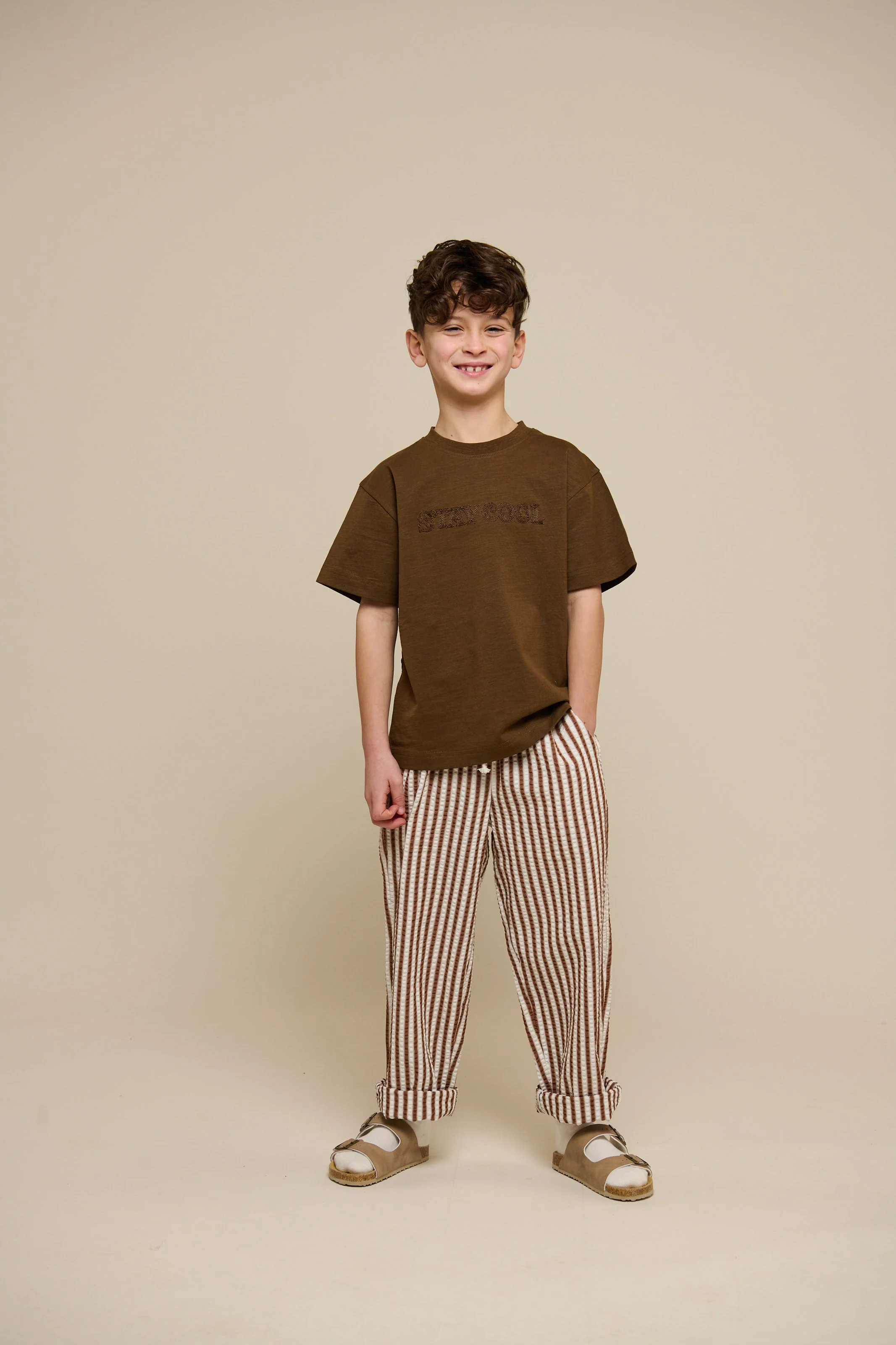 Gestreifte Seersucker Hose - Tween - Brown | 101190 Frank - Image 2