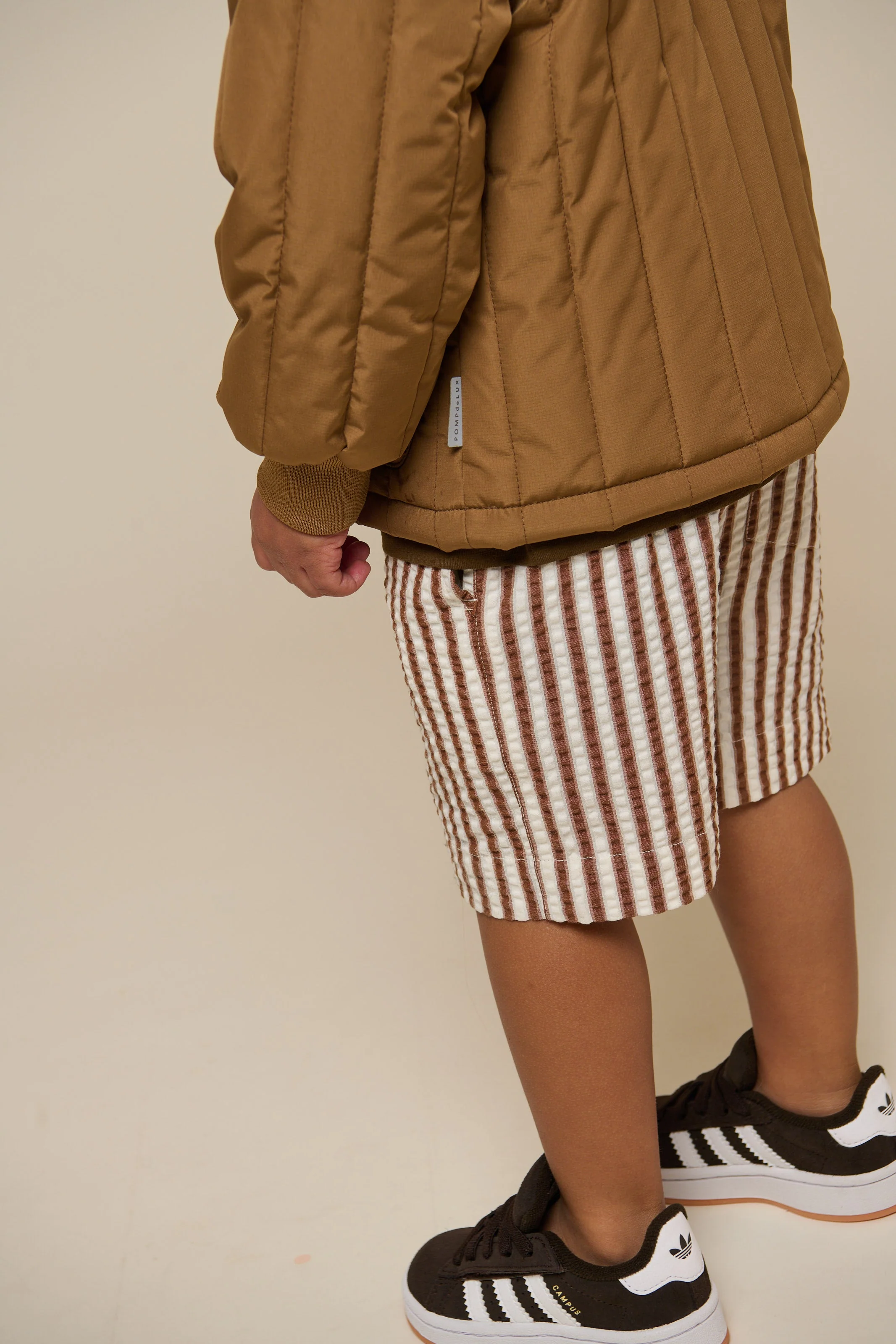 Gestreifte Seersucker-Shorts - Kids - Brown | 101187 Frank - Image 4