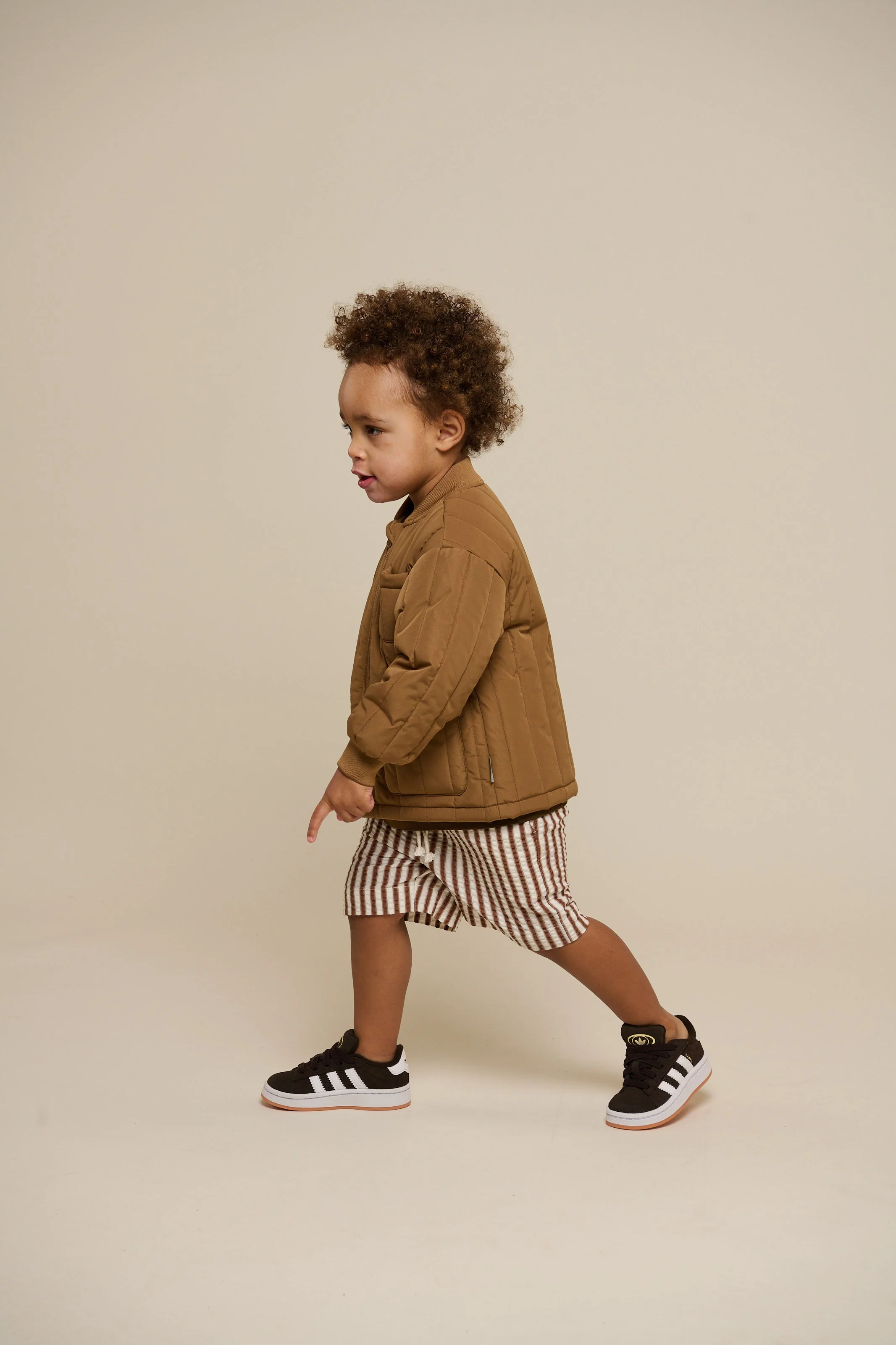 Gestreifte Seersucker-Shorts - Kids - Brown | 101187 Frank - Image 6