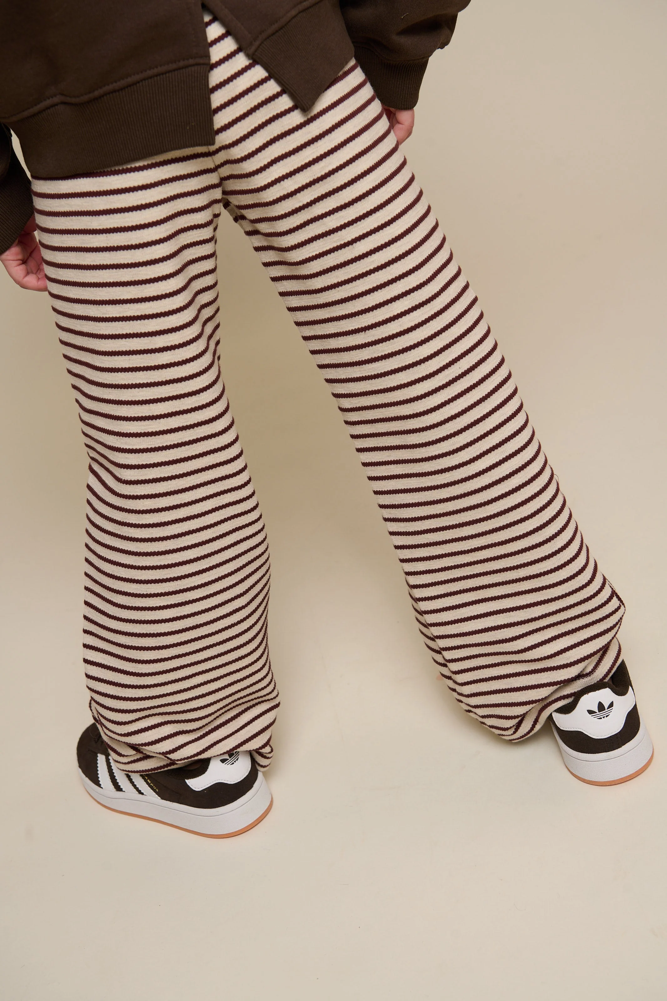 Gestreifte Wide-Leg Jersey Hose - Tween - Brown | 100997 Emmie - Image 4