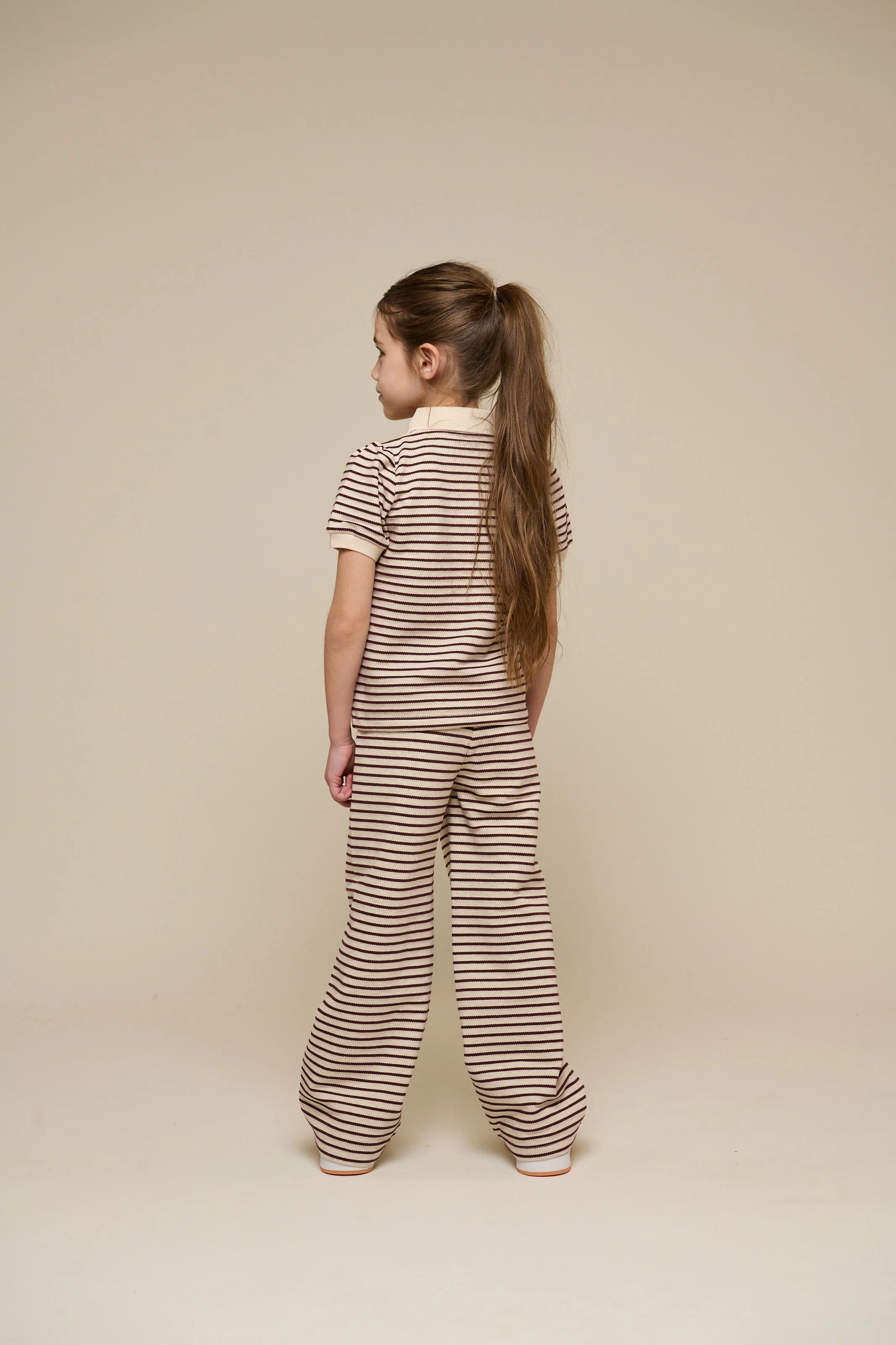 Gestreifte Wide-Leg Jersey Hose - Tween - Brown | 100997 Emmie - Image 5