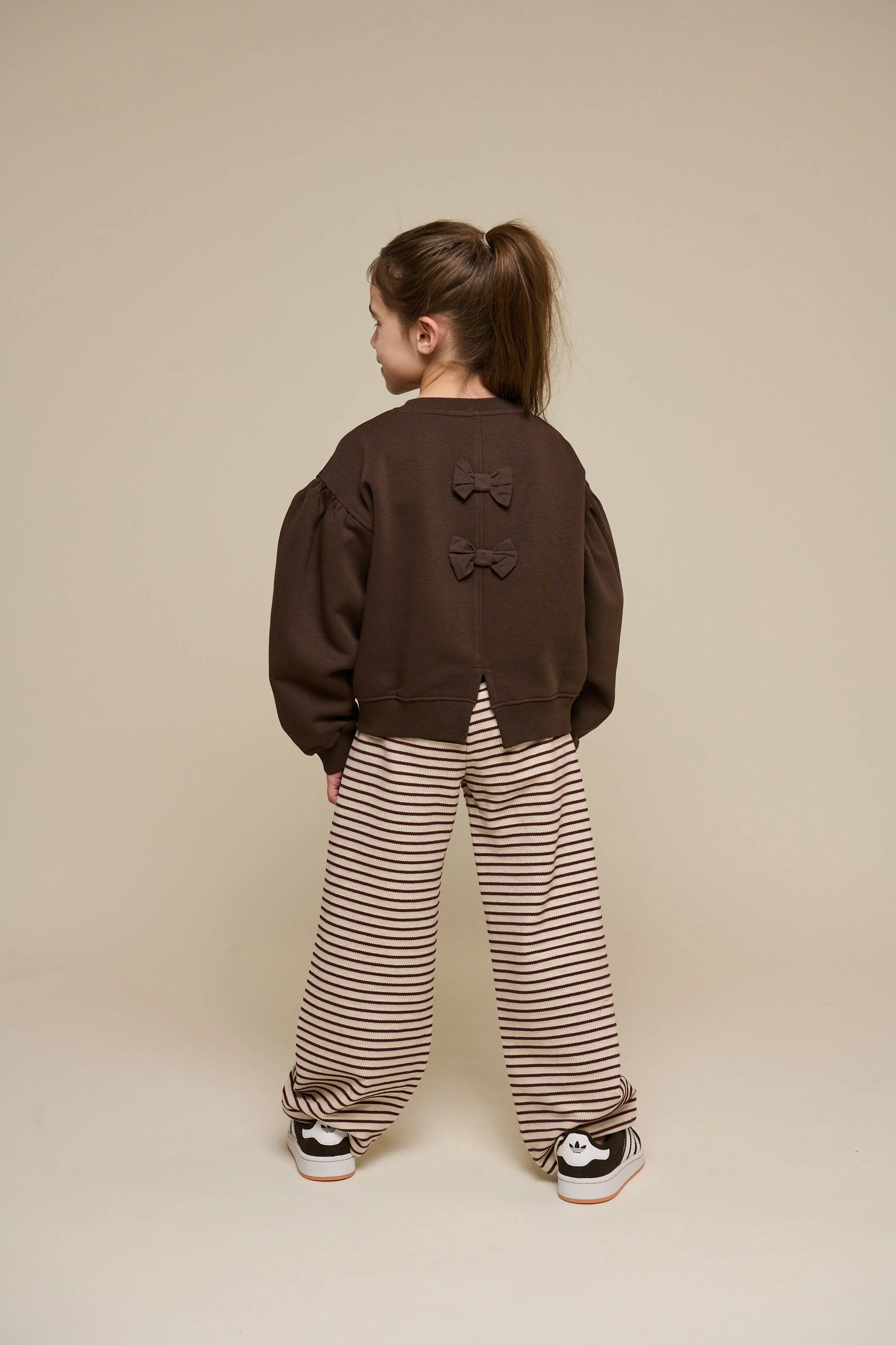 Gestreifte Wide-Leg Jersey Hose - Tween - Brown | 100997 Emmie - Image 6