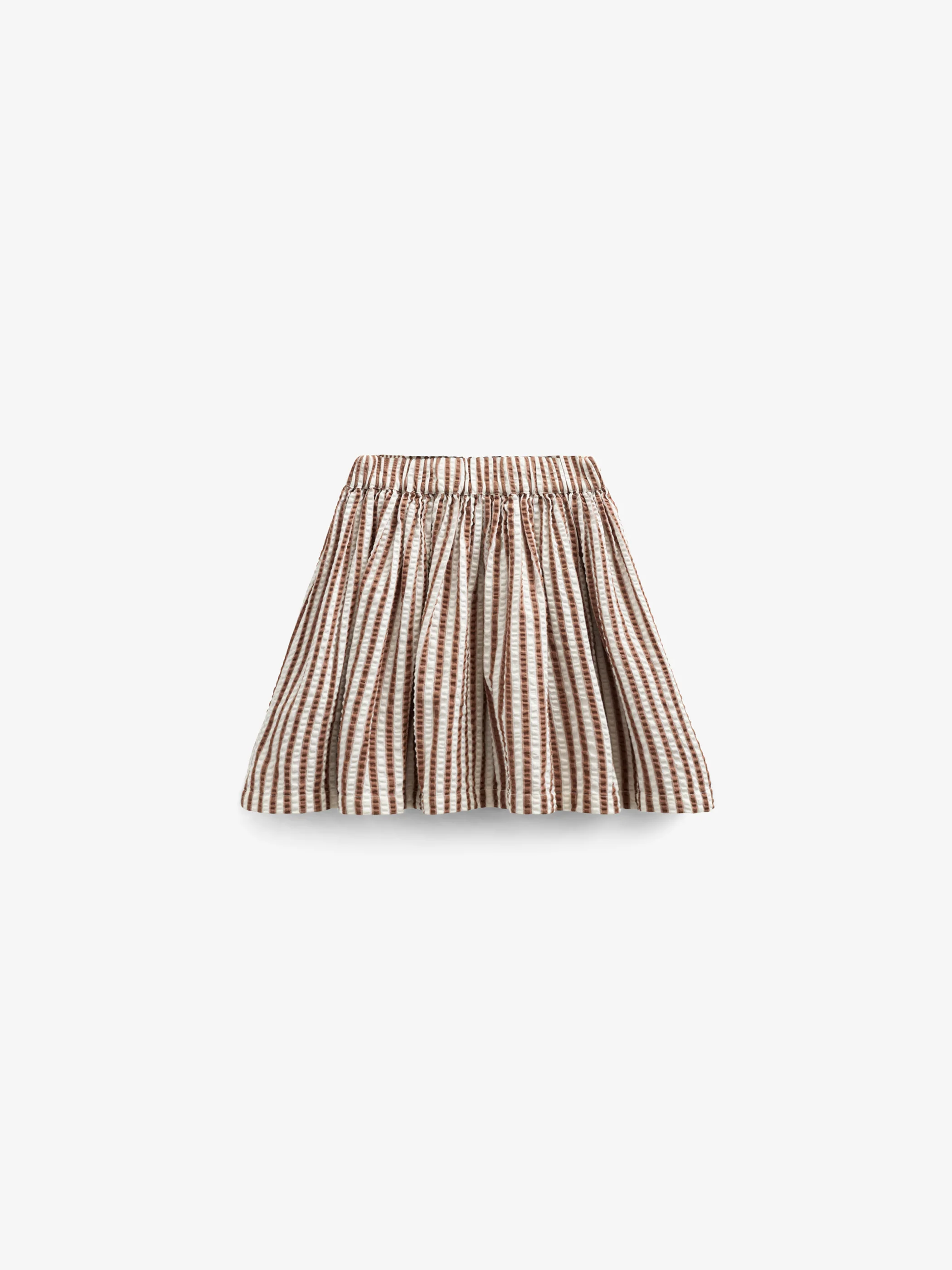 Gestreifter Seersucker-Rock - Kids - Brown | 101193 Nadia