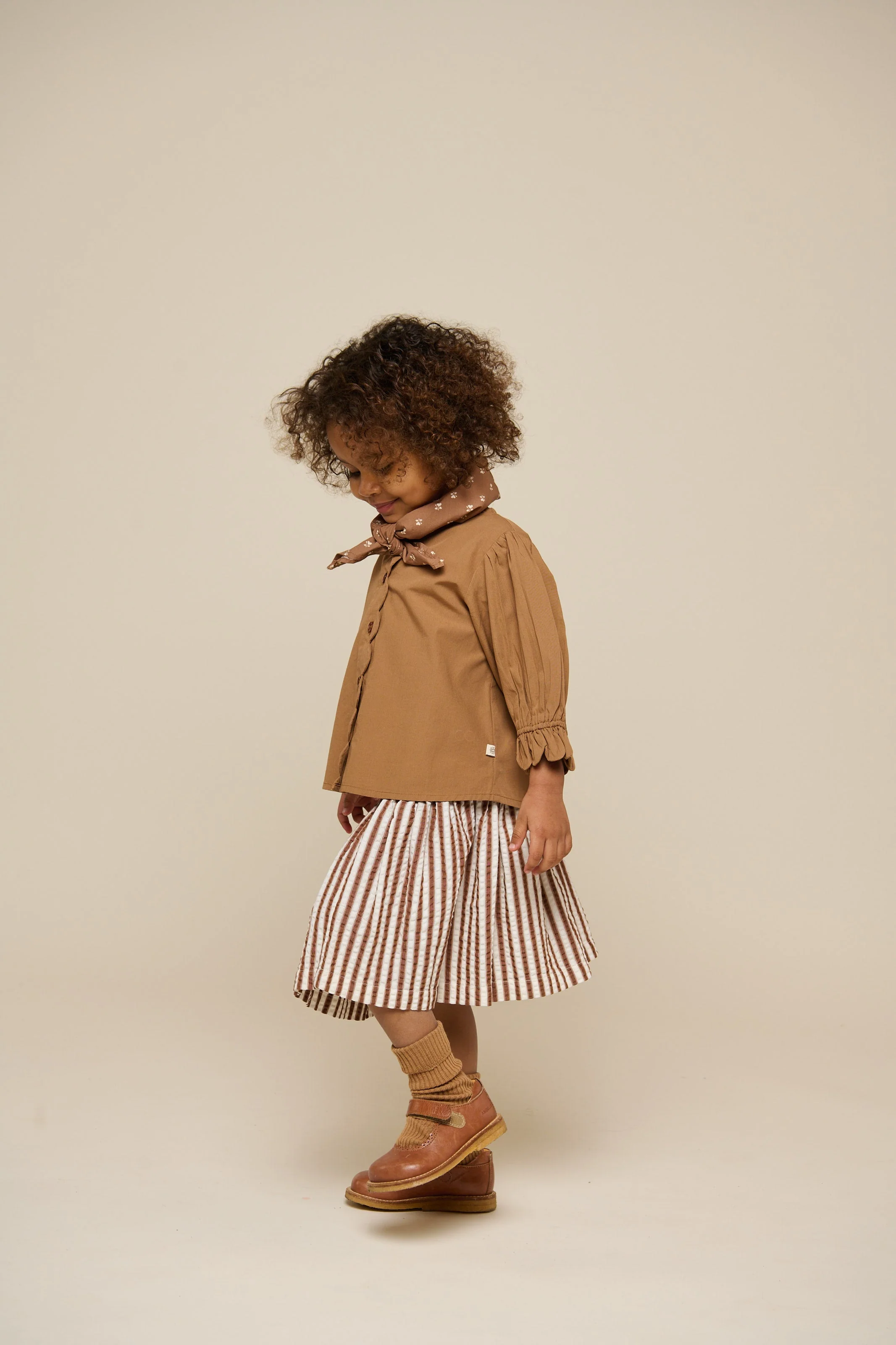 Gestreifter Seersucker-Rock - Kids - Brown | 101193 Nadia - Image 2
