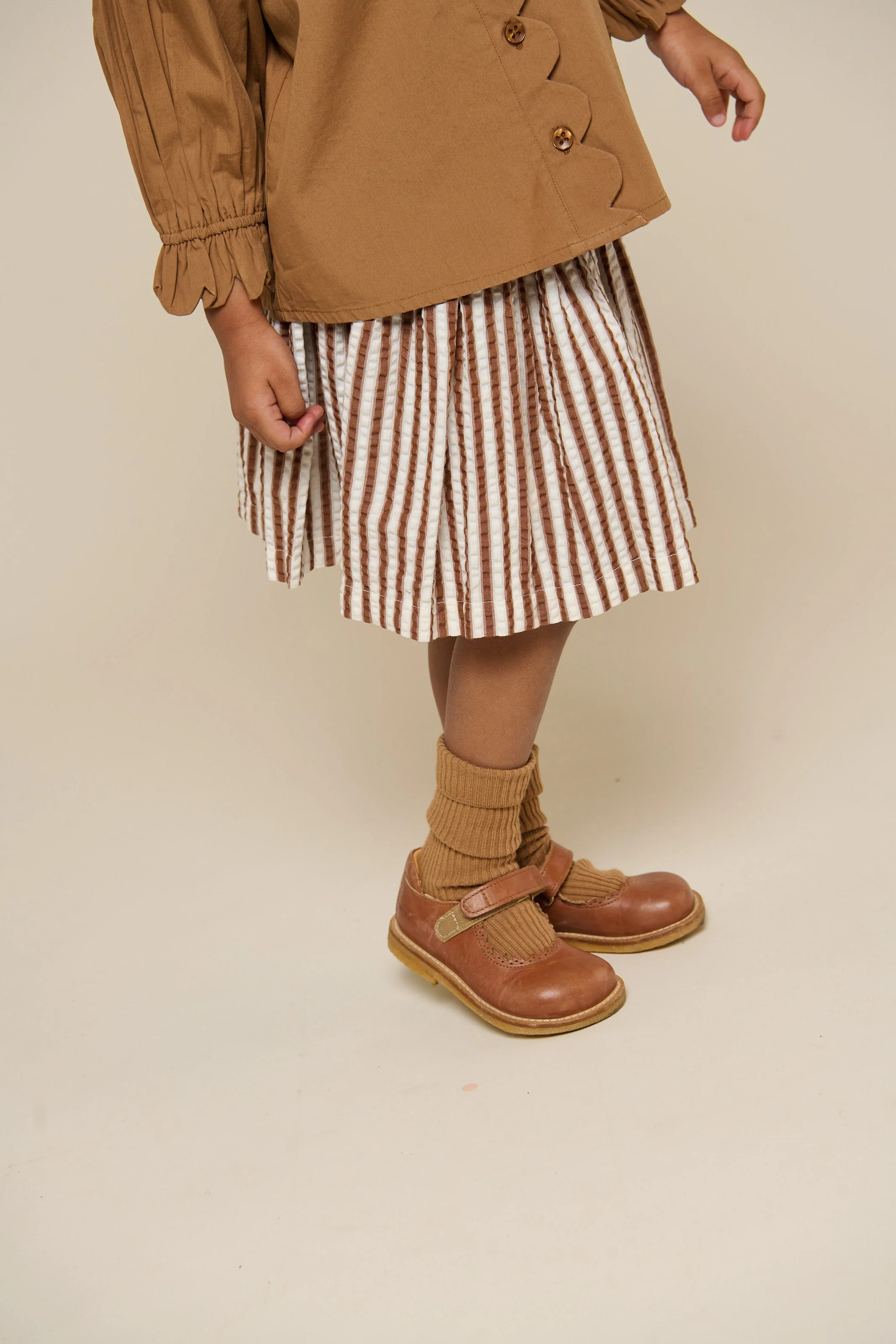 Gestreifter Seersucker-Rock - Kids - Brown | 101193 Nadia - Image 4