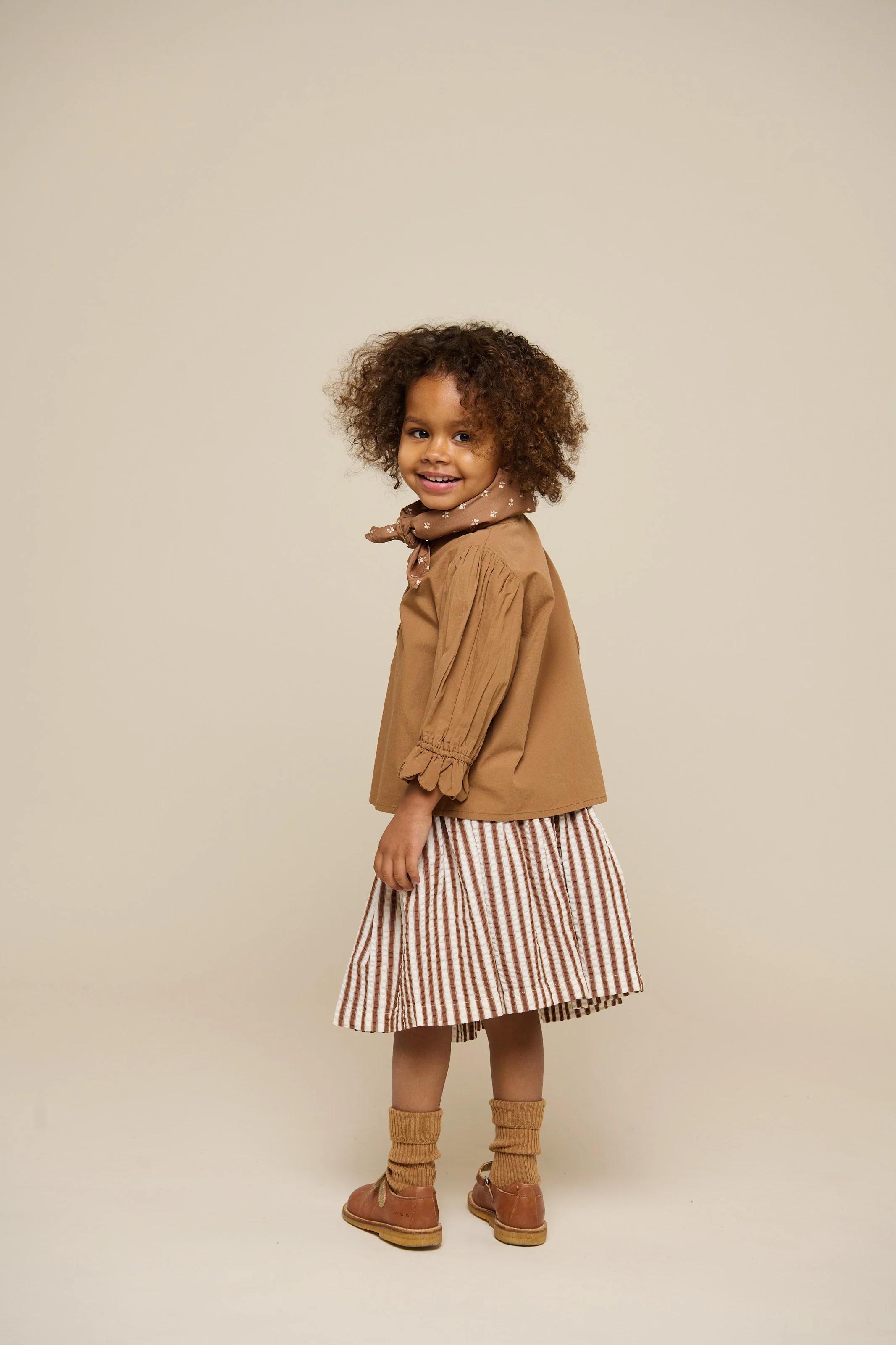 Gestreifter Seersucker-Rock - Kids - Brown | 101193 Nadia - Image 5