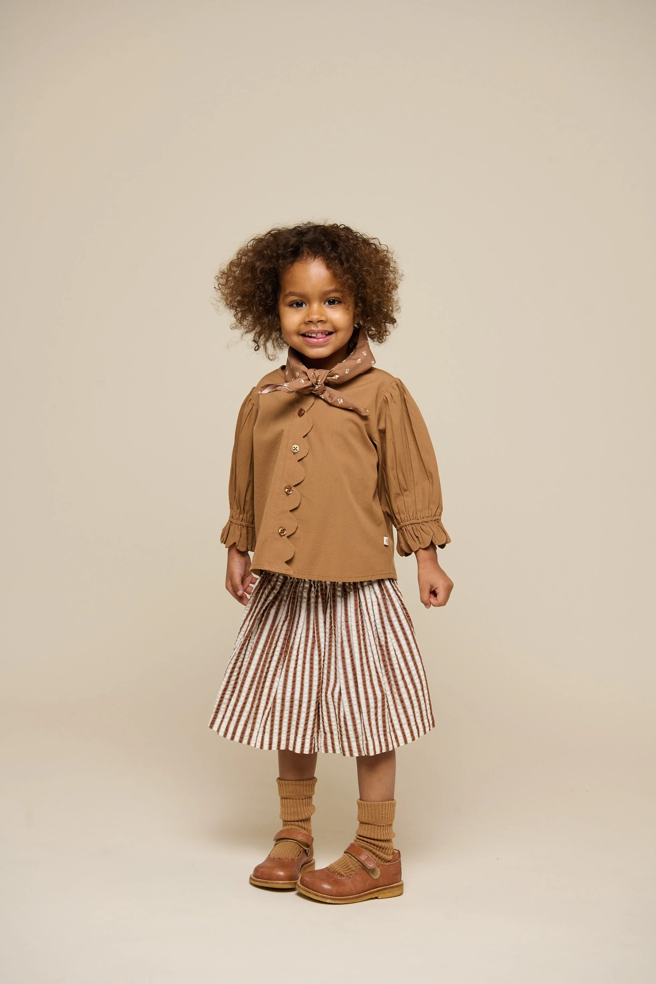Gestreifter Seersucker-Rock - Kids - Brown | 101193 Nadia - Image 6