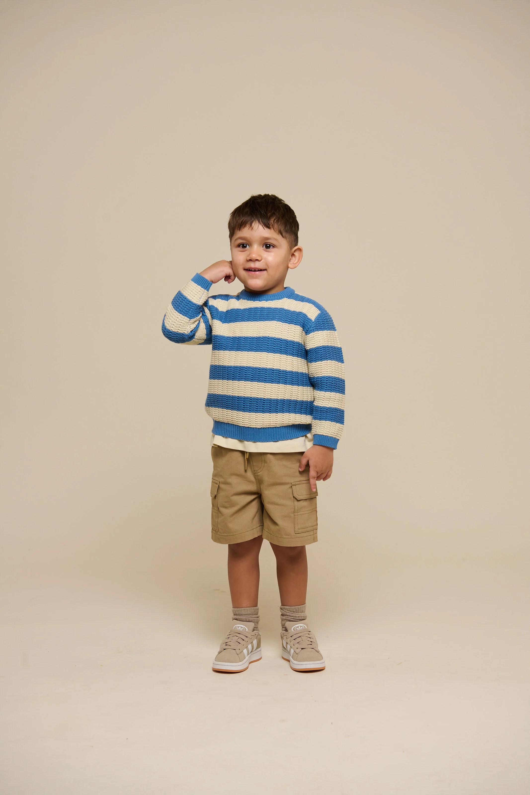 Gestreifter Strick - Kids - Dusty Blue / Offwhite | 101283 Brady - Image 2
