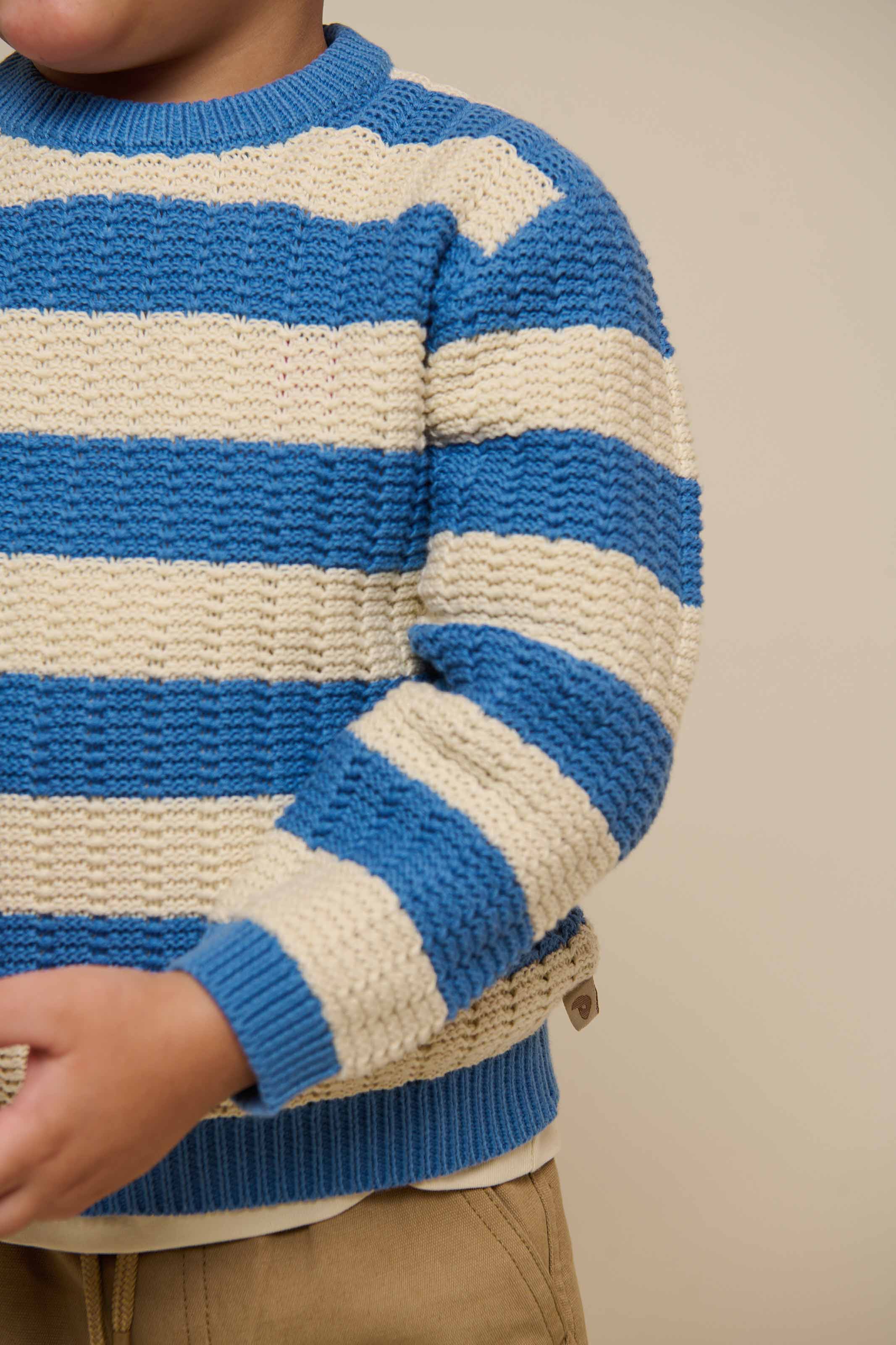 Gestreifter Strick - Kids - Dusty Blue / Offwhite | 101283 Brady - Image 4