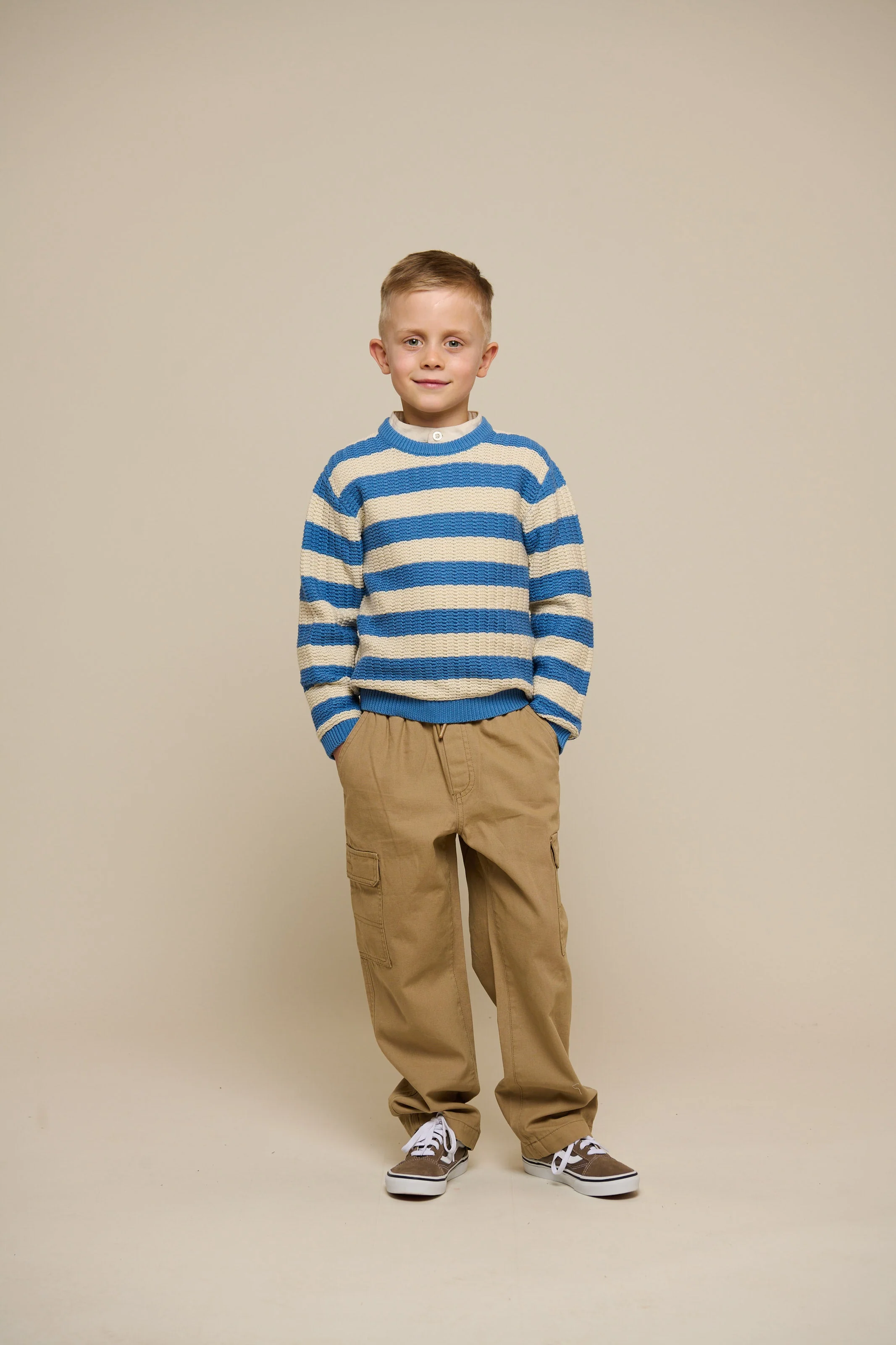 Gestreifter Strick - Tween - Dusty Blue / Offwhite | 101284 Brady - Image 2