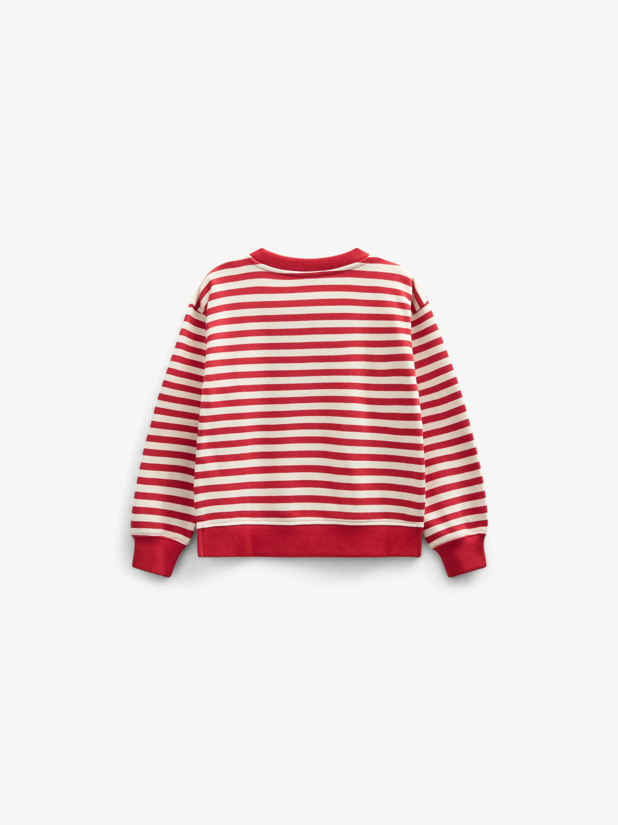 Gestreiftes Crewneck Sweatshirt - Kids - Cherry Red Stripe | 101342 Daniella - Image 3