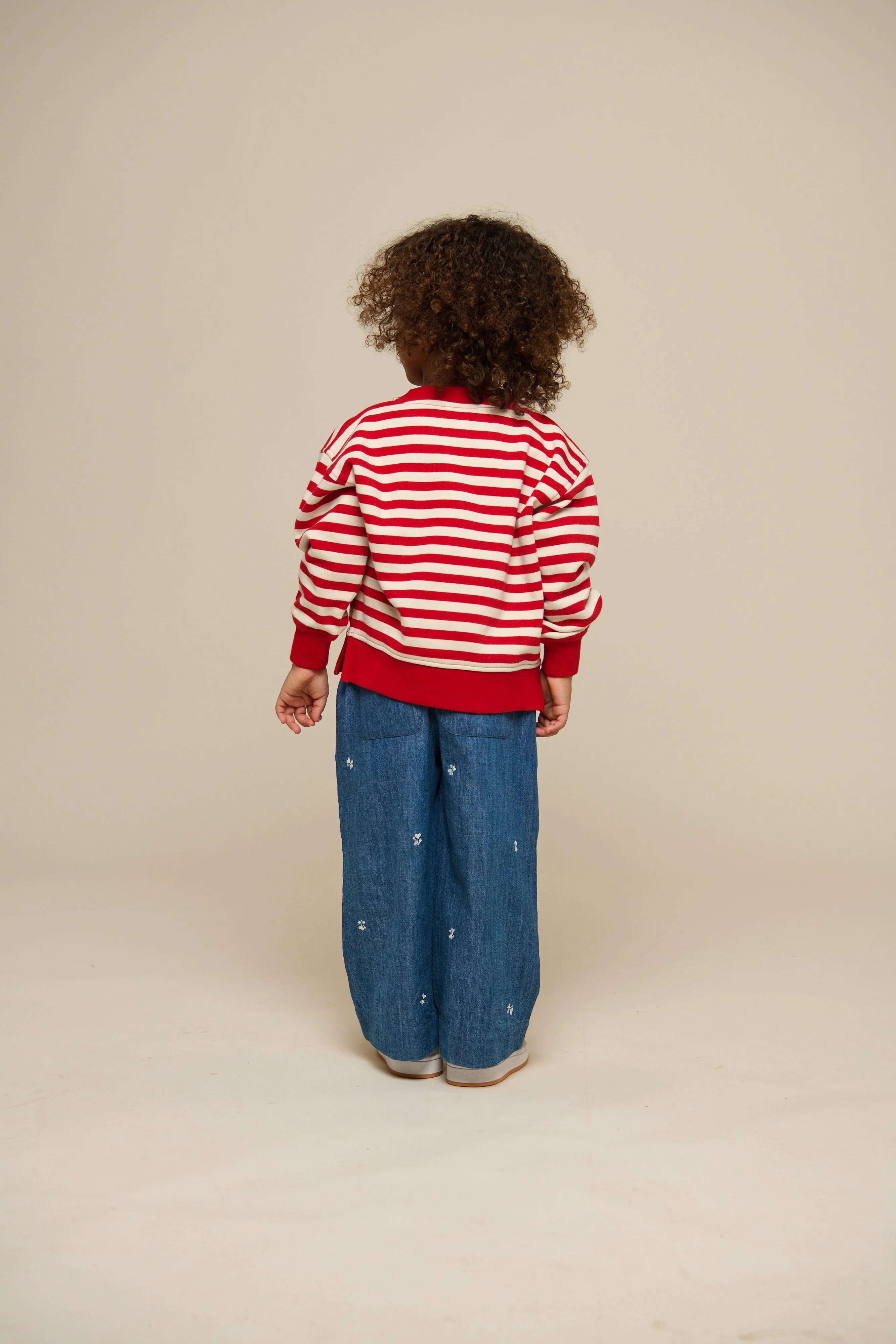 Gestreiftes Crewneck Sweatshirt - Kids - Cherry Red Stripe | 101342 Daniella - Image 4
