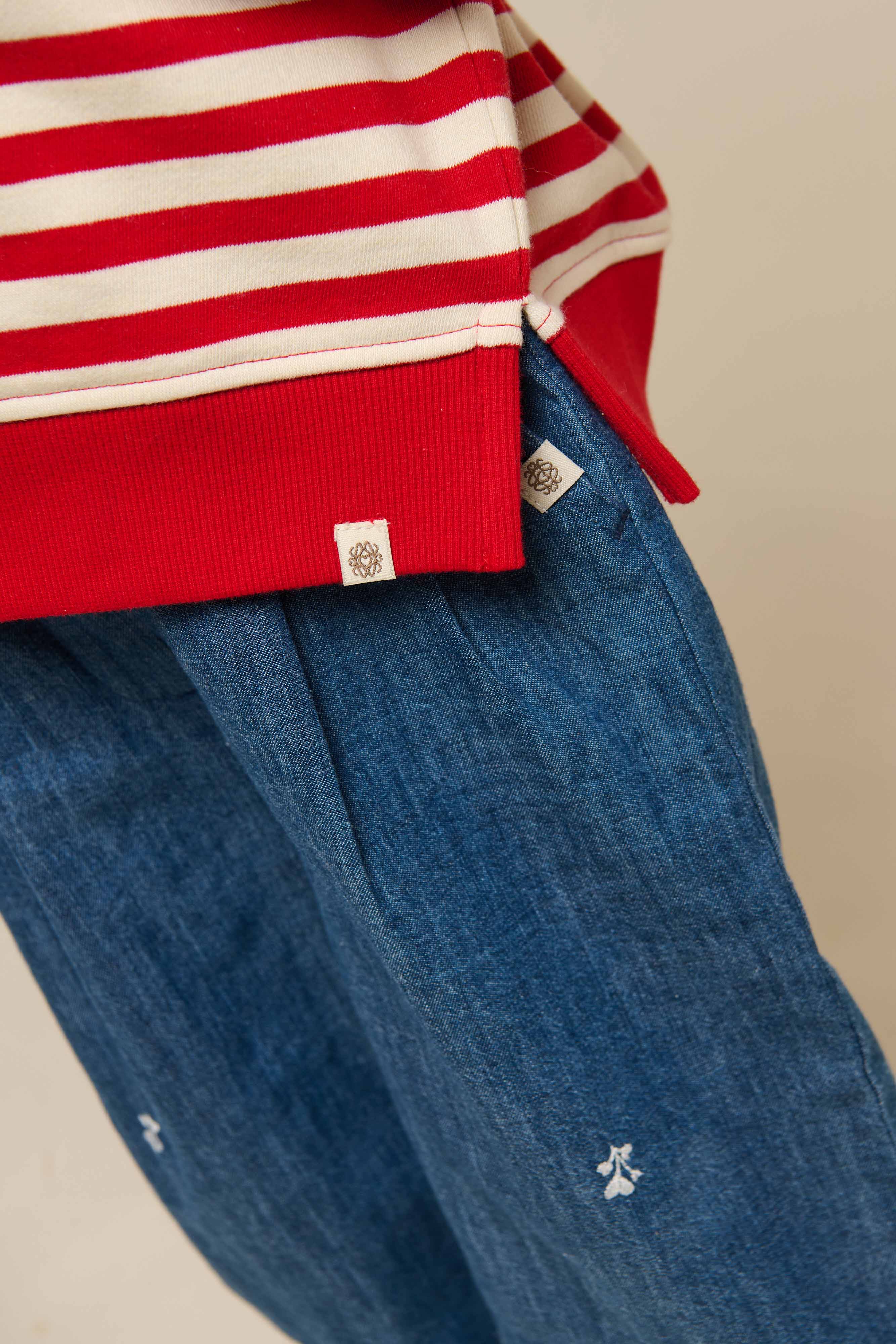 Gestreiftes Crewneck Sweatshirt - Kids - Cherry Red Stripe | 101342 Daniella - Image 7