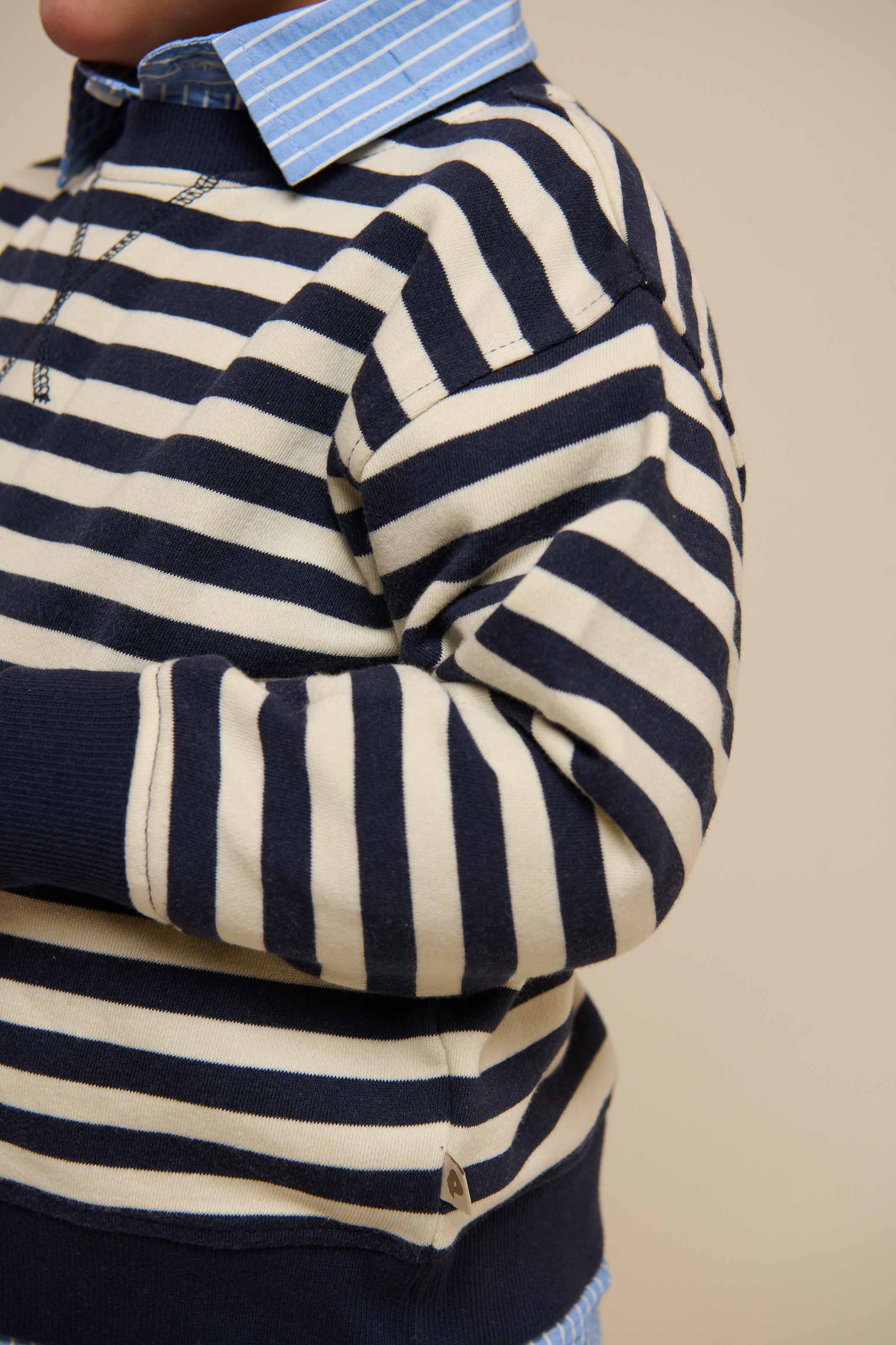 Gestreiftes Crewneck Sweatshirt - Kids - Navy Stripe | 101344 Cole - Image 5