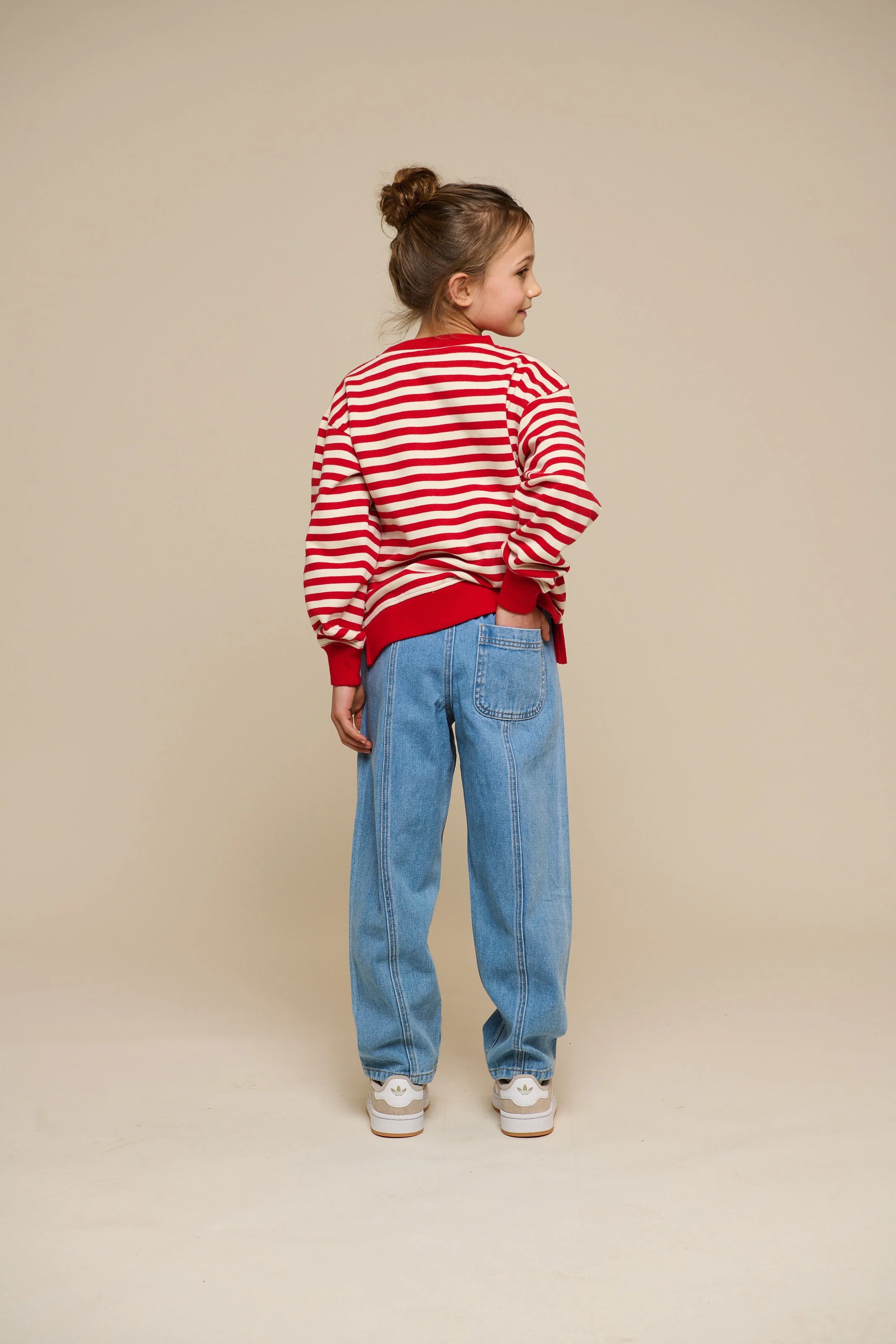 Gestreiftes Crewneck Sweatshirt - Tween - Cherry Red Stripe | 101343 Daniella - Image 7