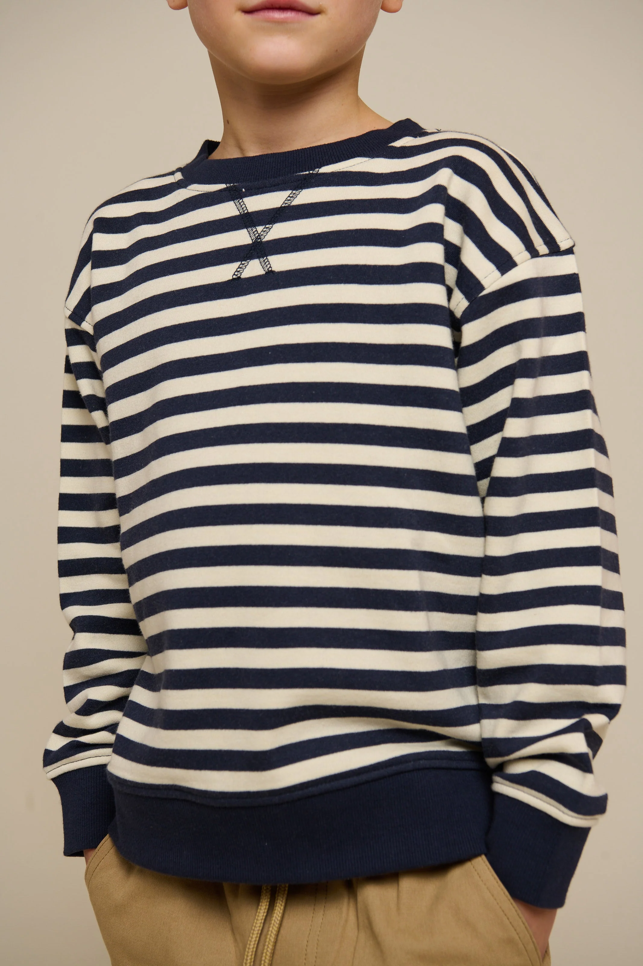 Gestreiftes Crewneck Sweatshirt - Tween - Navy Stripe | 101345 Cole - Image 7