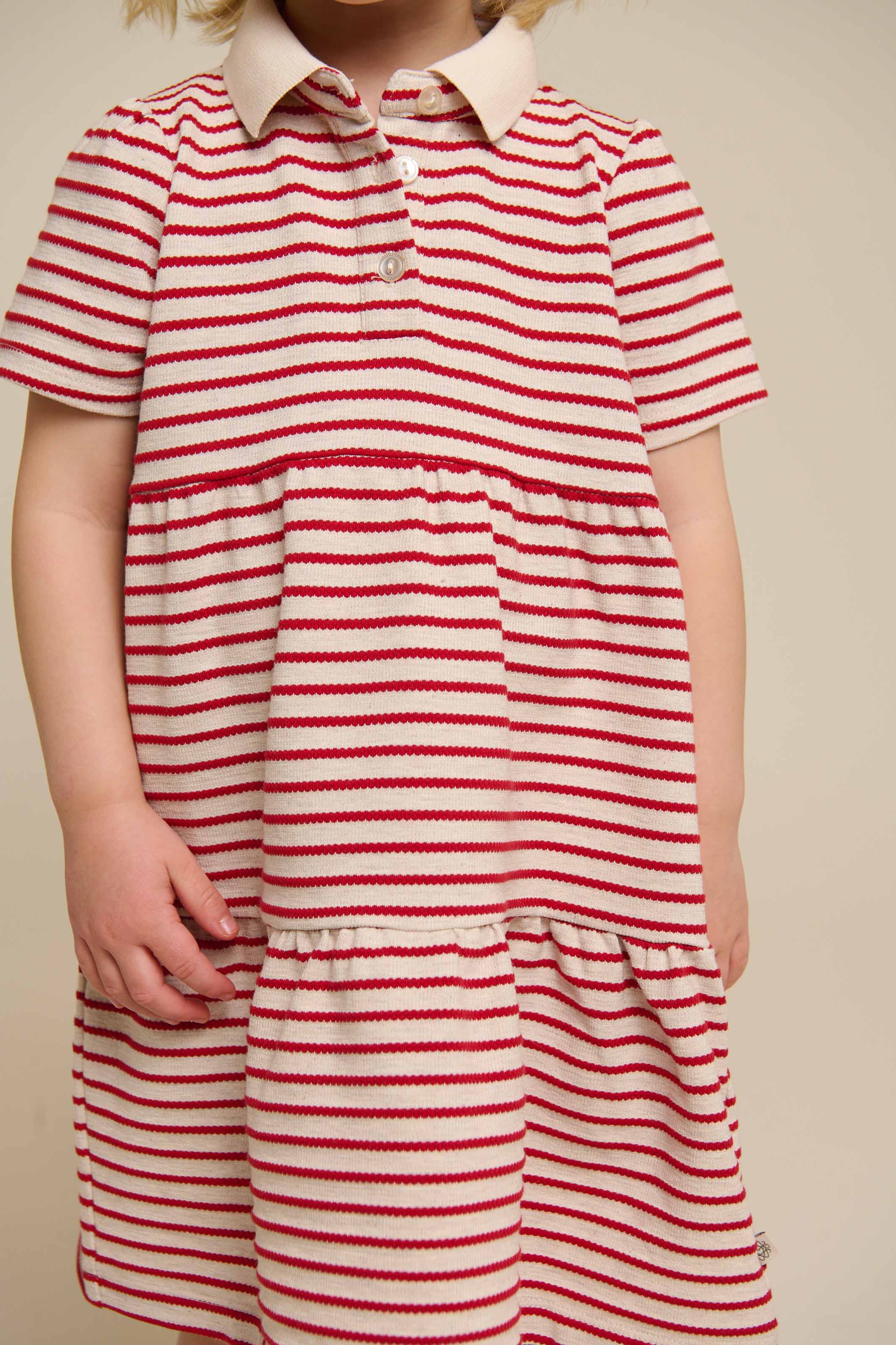 Gestreiftes Jersey-Kleid - Kids - Cherry Red | 101008 Emmie - Image 5