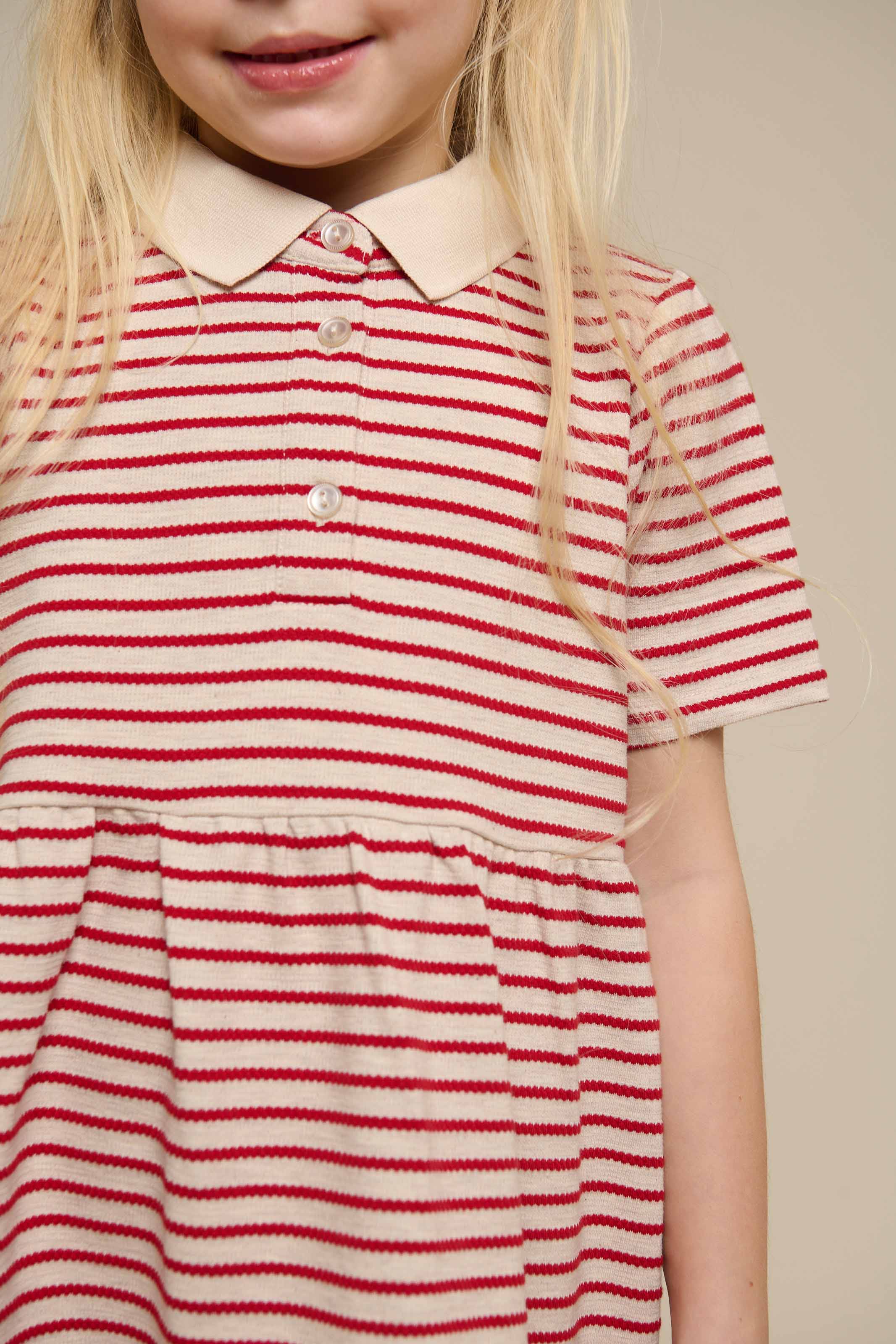 Gestreiftes Jersey-Kleid - Tween - Cherry Red | 101009 Emmie - Image 4