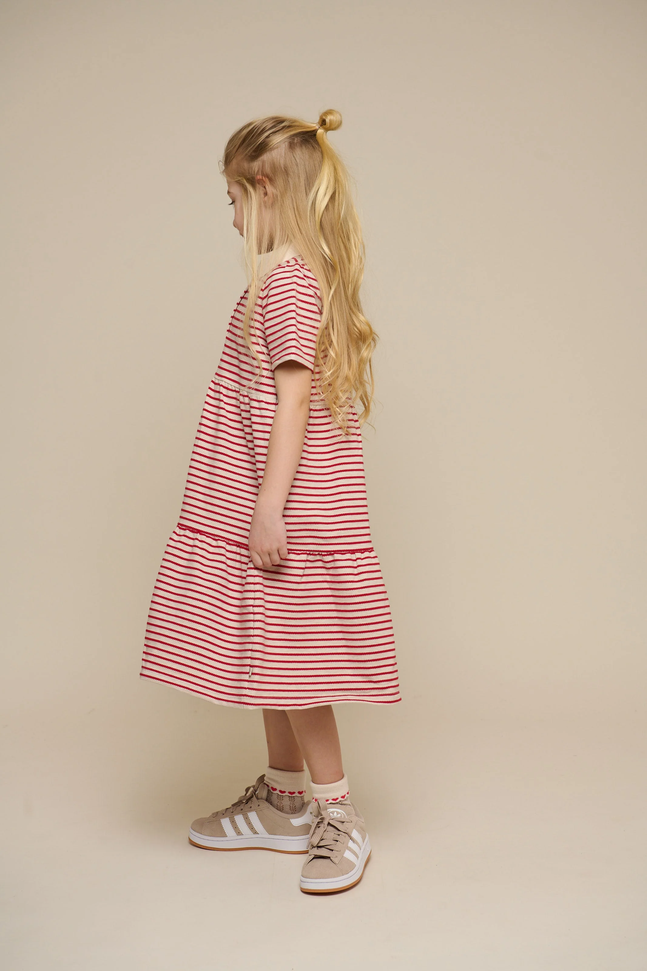 Gestreiftes Jersey-Kleid - Tween - Cherry Red | 101009 Emmie - Image 6