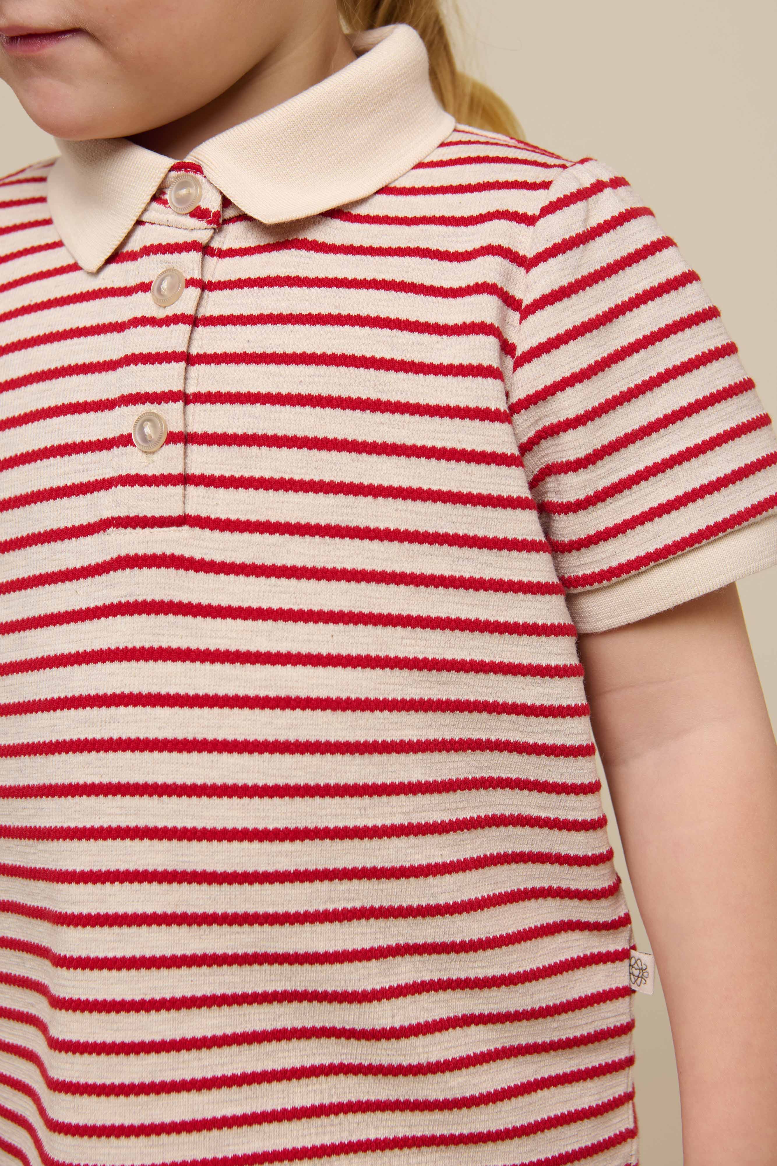 Gestreiftes Jersey-Poloshirt - Kids - Cherry Red | 101002 Emmie - Image 4
