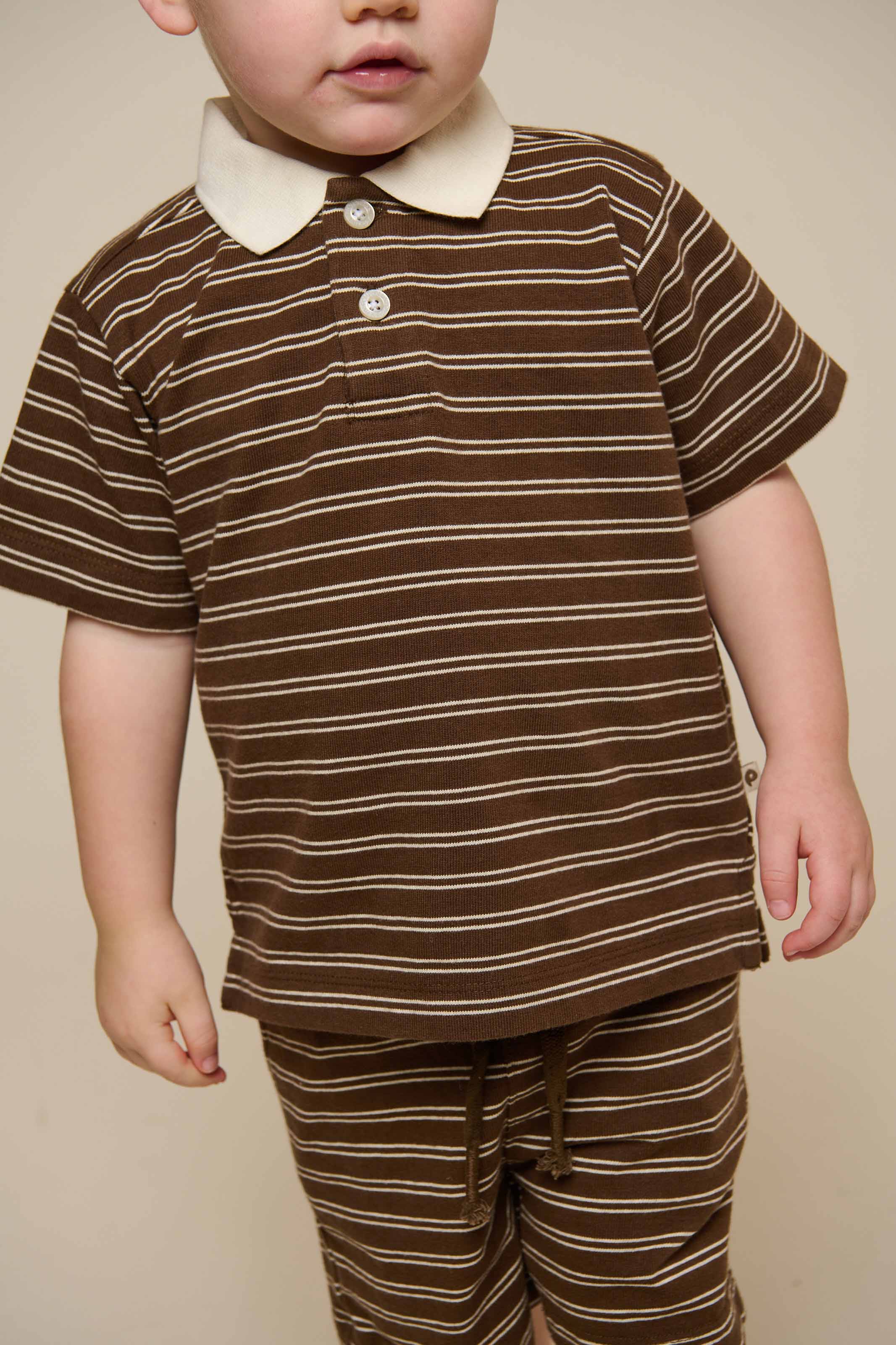Gestreiftes Jersey-Poloshirt - Kids - Dark Brown | 101173 Otto - Image 4