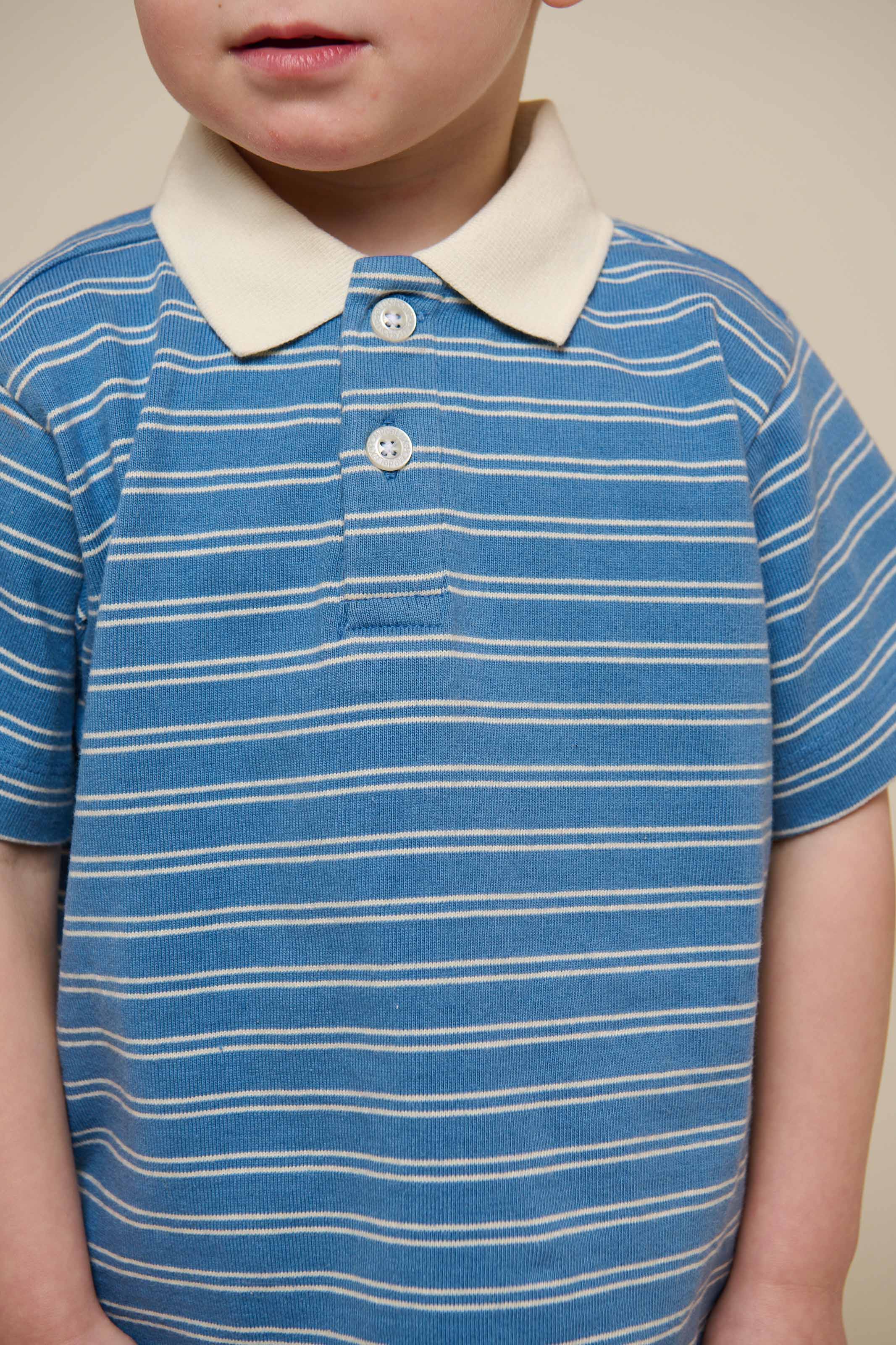 Gestreiftes Jersey-Poloshirt - Kids - Dusty Blue | 101175 Otto - Image 4