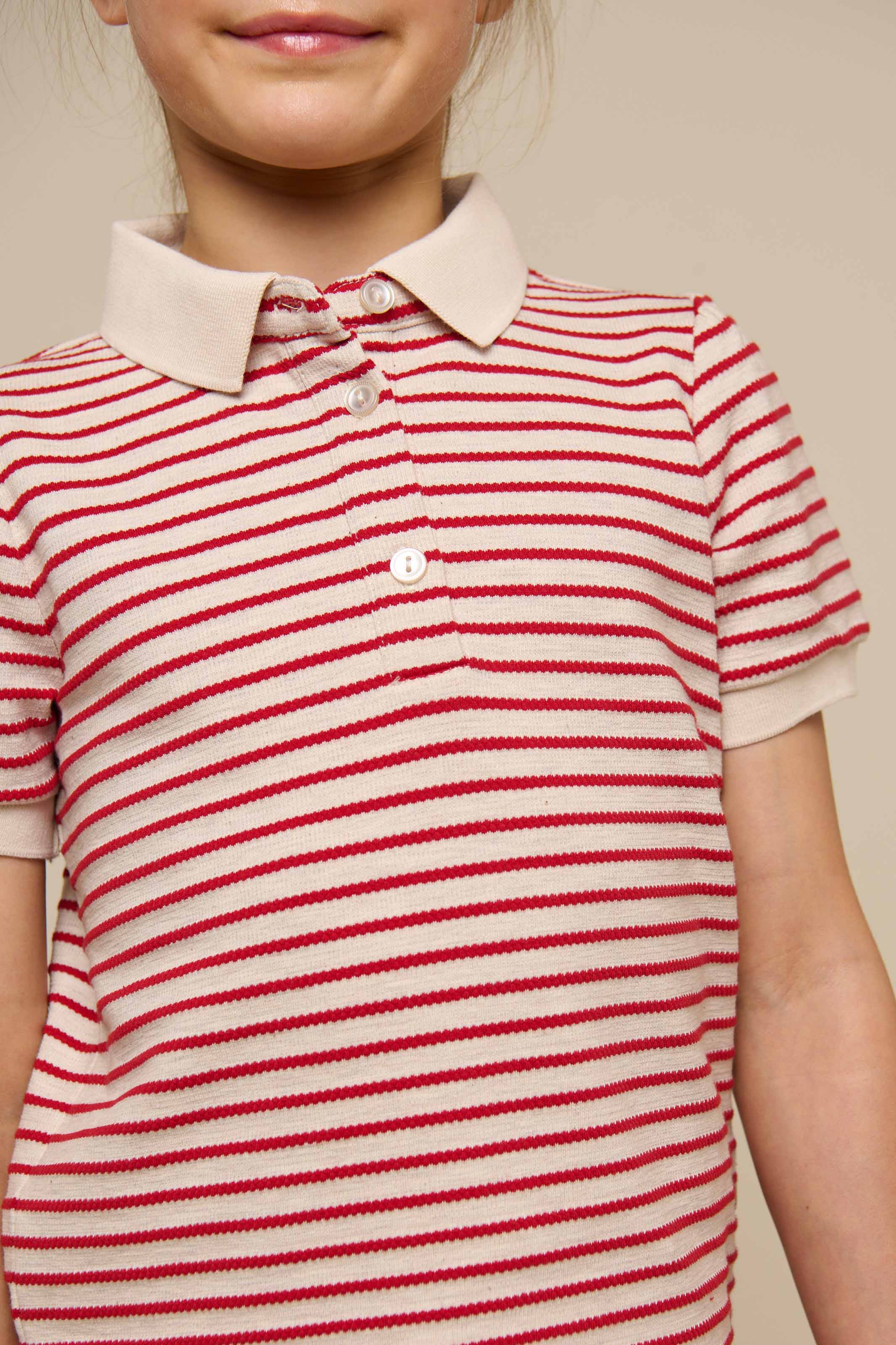 Gestreiftes Jersey-Poloshirt - Tween - Cherry Red | 101003 Emmie - Image 6