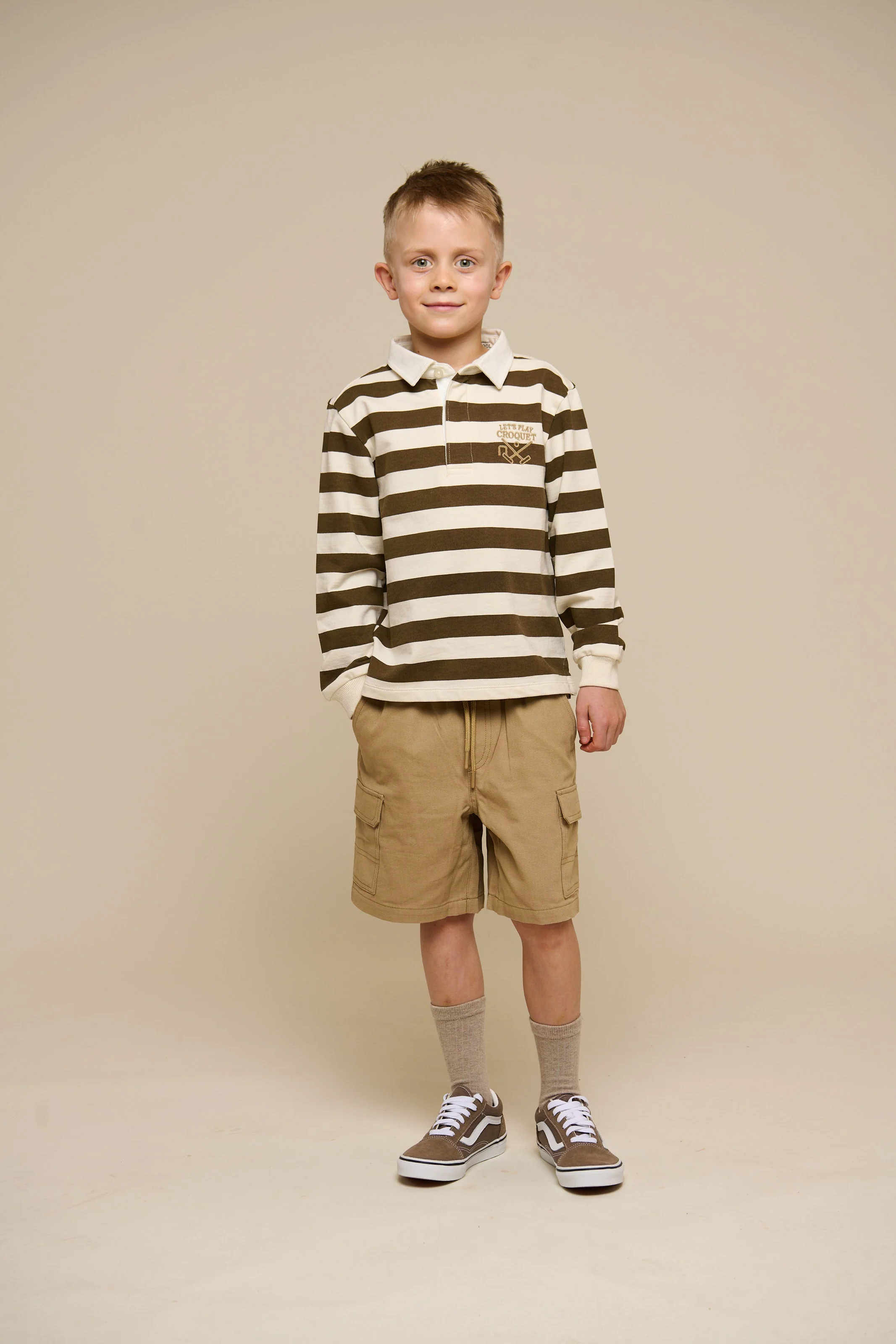 Gestreiftes Polo-Sweatshirt - Tween - Dark Brown/Offwhite | 101398 Marco - Image 2
