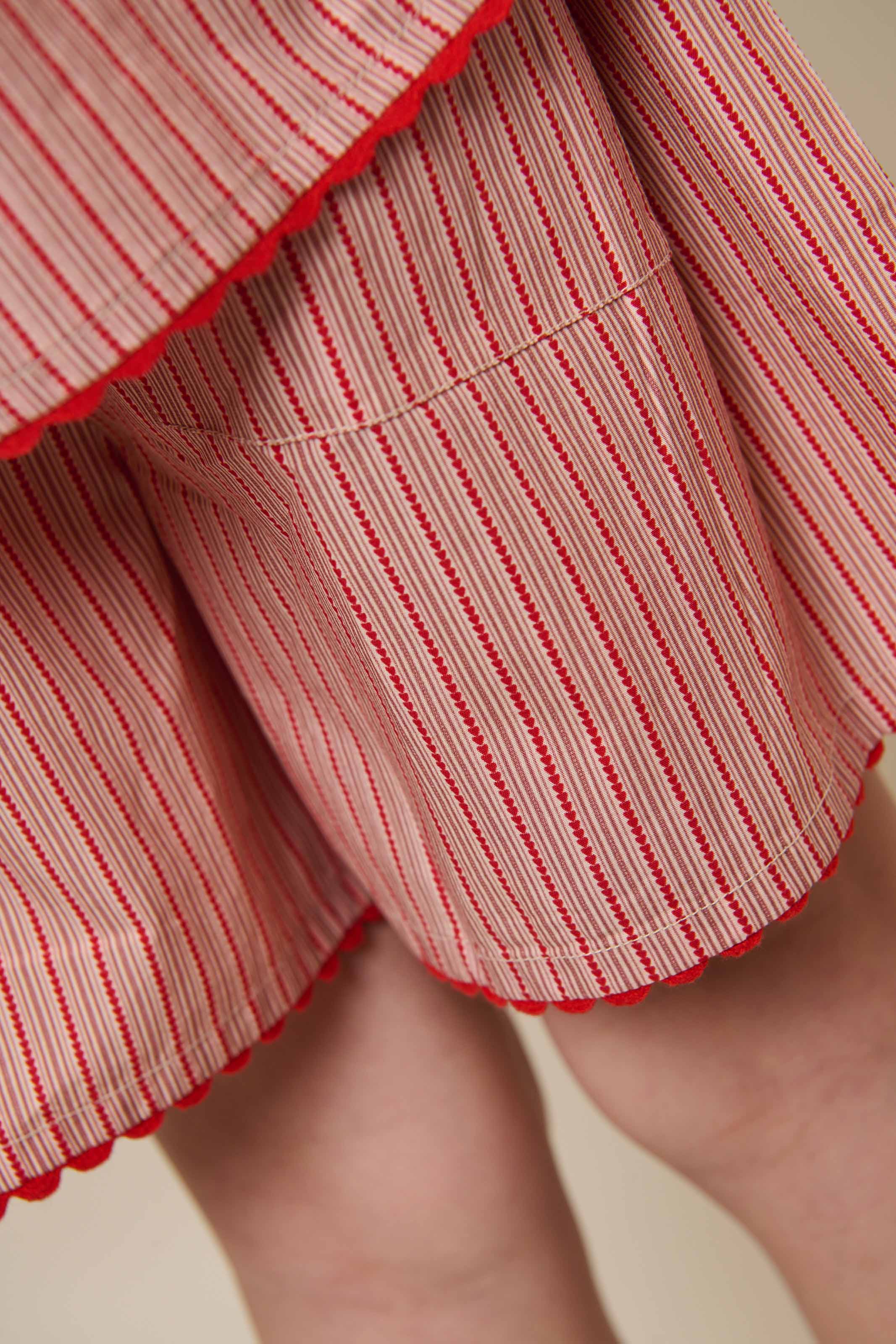 Gestreiftes Poplinhemd und Shorts Set - Tween - Old Rose/Cherry Red | 100947 Olivia - Image 7