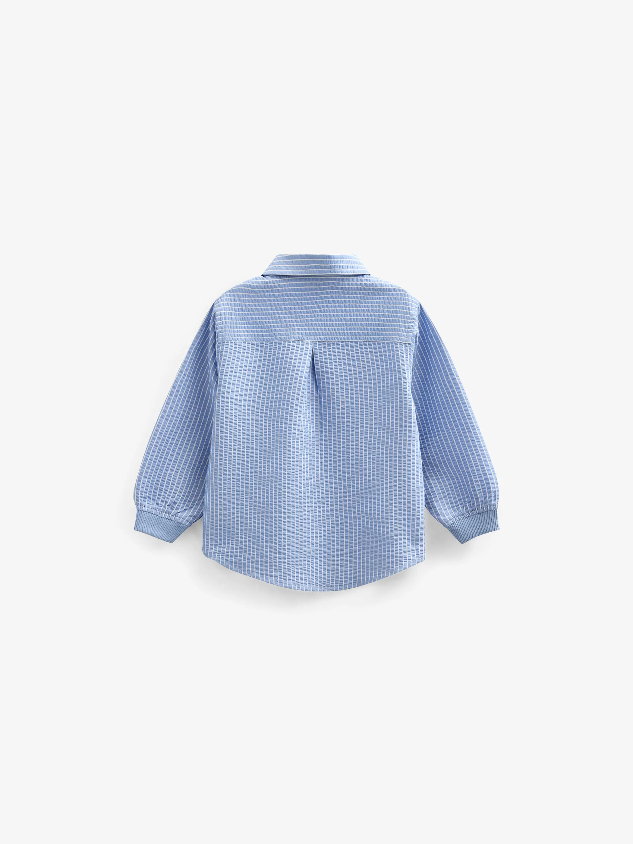 Gestreiftes Seersucker-Hemd mit Rippbündchen - Kids - Blue Stripe | 101348 Patrick - Image 3