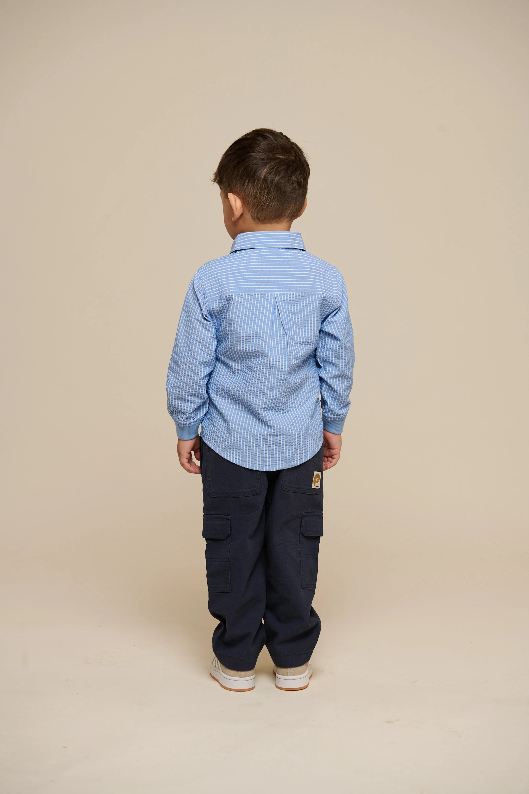 Gestreiftes Seersucker-Hemd mit Rippbündchen - Kids - Blue Stripe | 101348 Patrick - Image 4