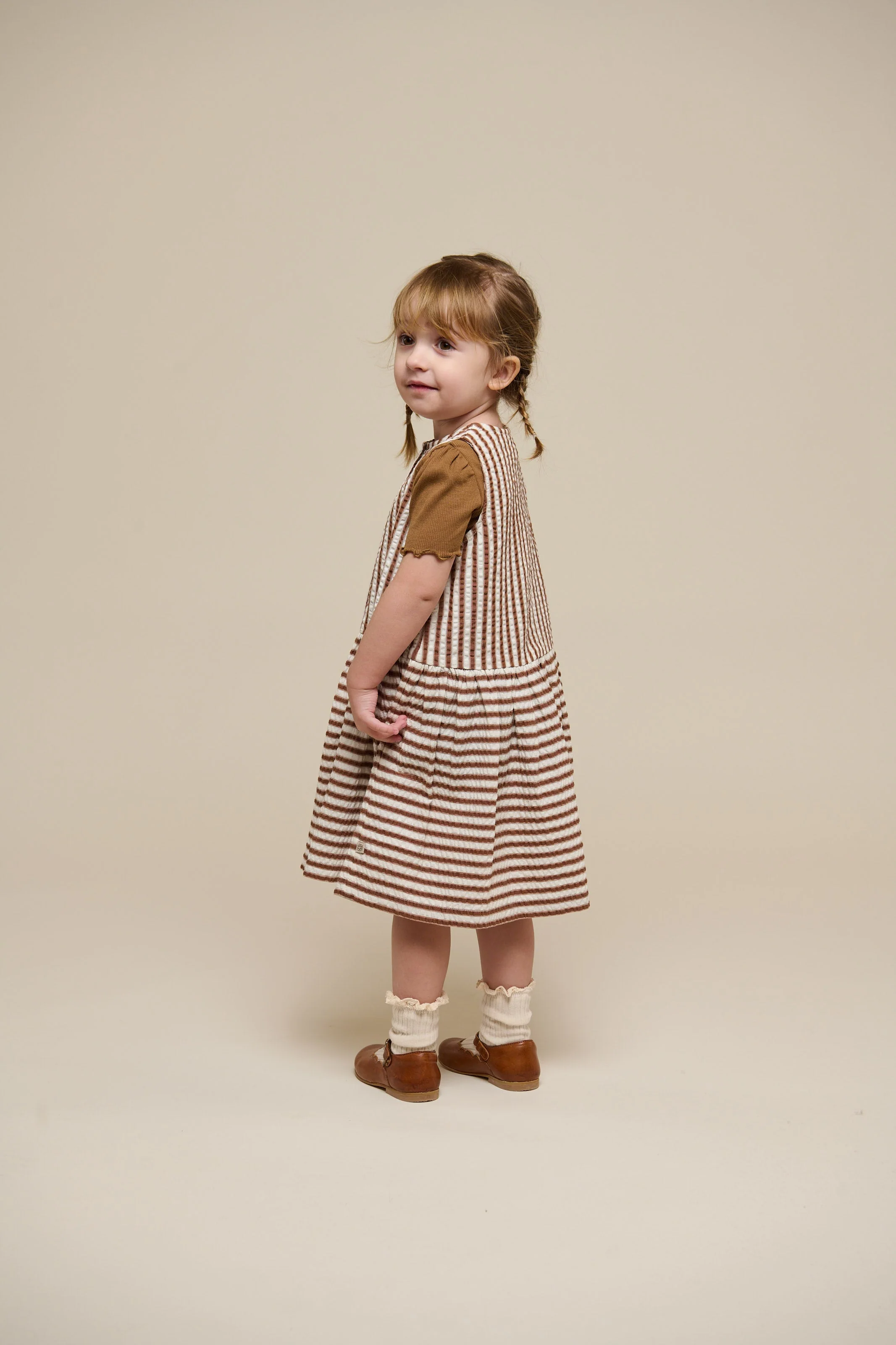 Gestreiftes Seersucker-Kleid - Kids - Brown | 101195 Nadia - Image 4