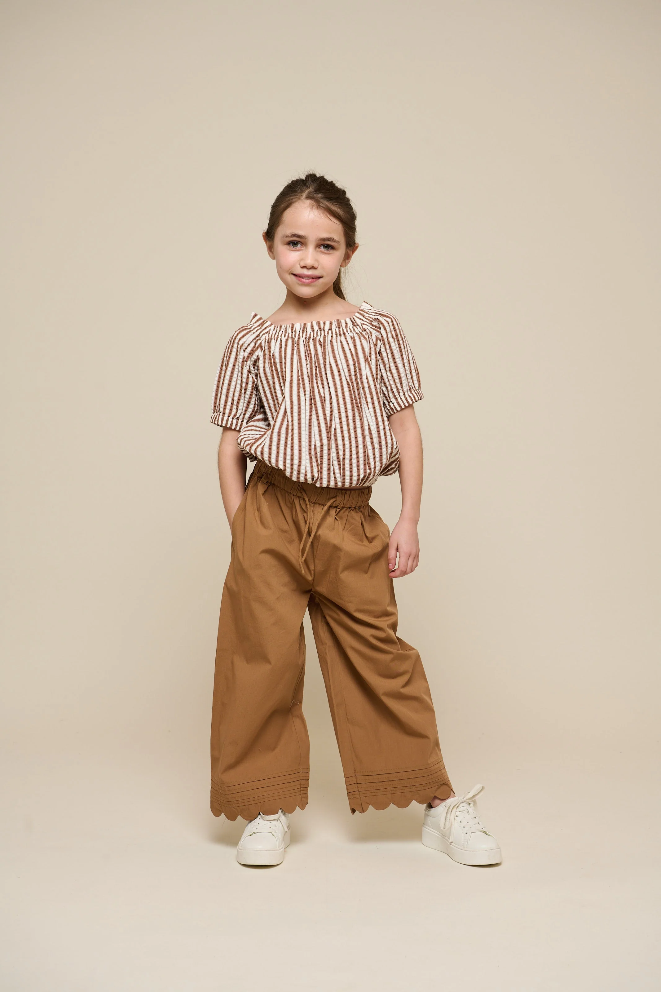 Gestreiftes Seersucker-Top - Tween - Brown | 101192 Nadia - Image 2