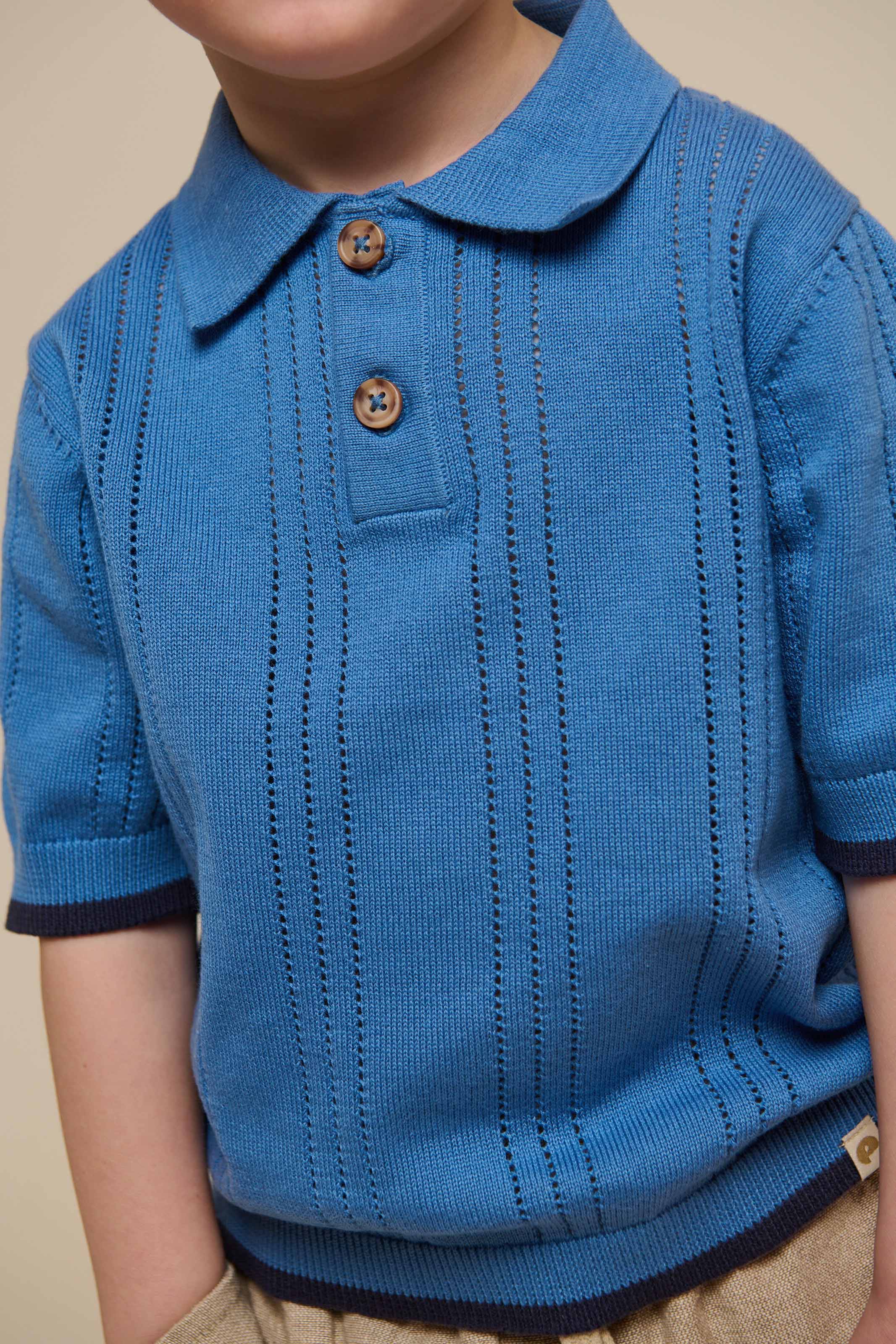Gestricktes Polo für Jungen - Kids - Dusty Blue | 101243 Dylan - Image 4